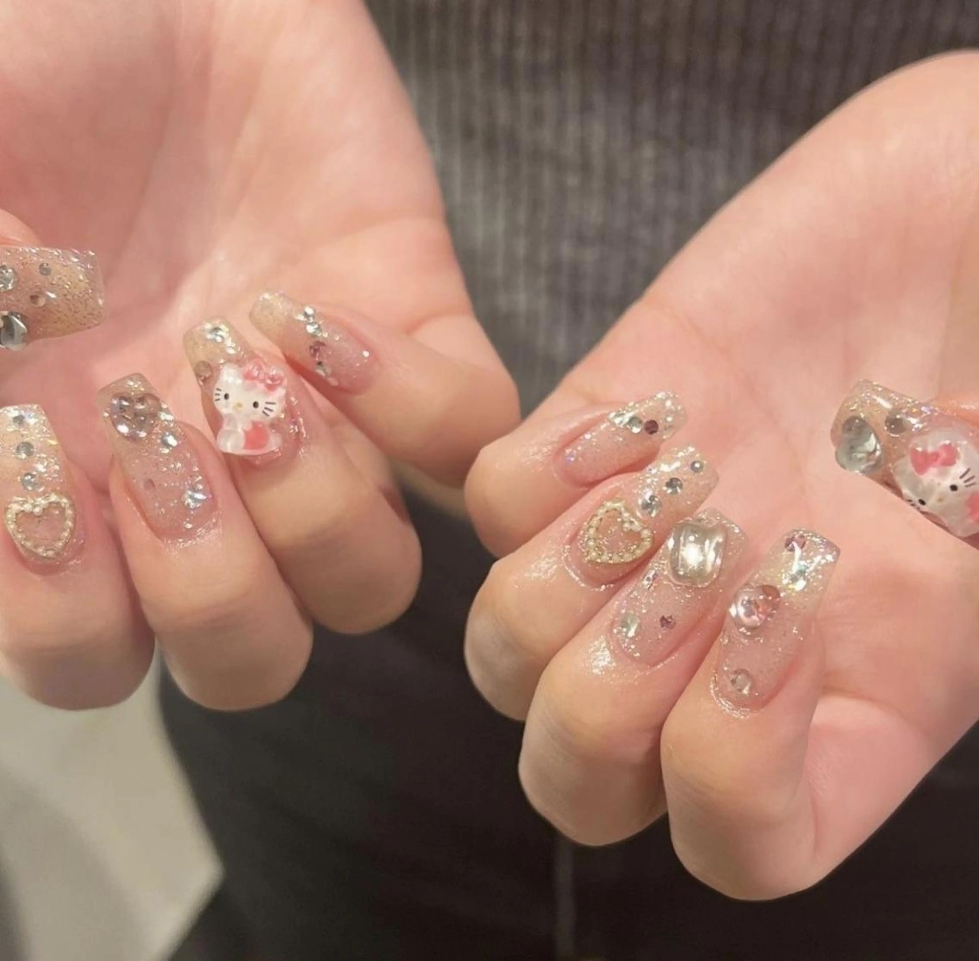 ネイル 長さ出し フレンチネイル グラデーション 卒業式 マグネットネイル ハンドネイル MIHANA SAKURAのネイルデザイン