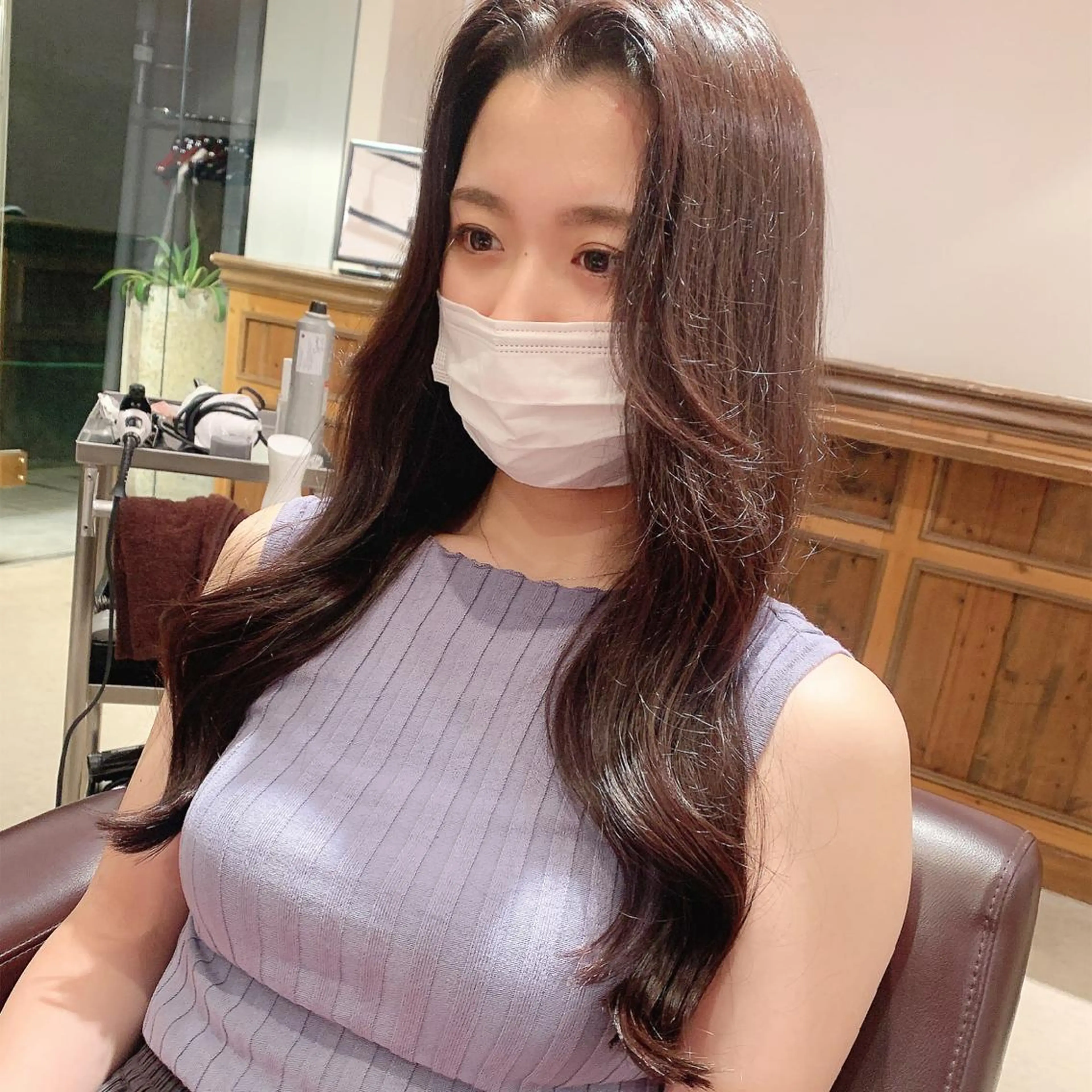 ロング カラー カット ヘアカラー トリートメント ヘッドスパ 透明感/オリーブ/ グレージュ/YUKAのヘアスタイル