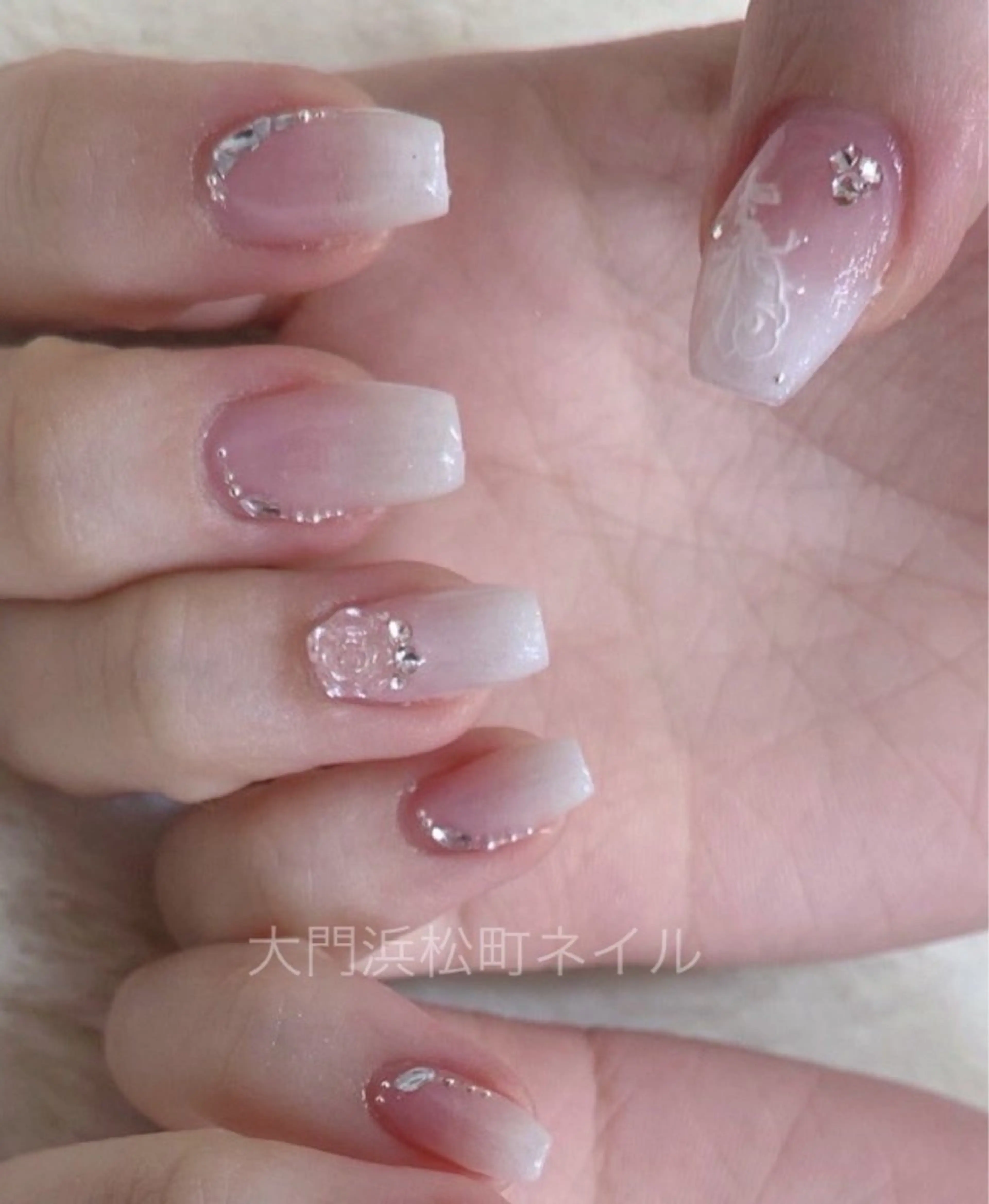 ネイル ボルドー フレンチネイル ガラスフレンチ マグネットネイル ミラーネイル ハンドネイル ハンドケア 大門浜松町 ネイルのネイルデザイン