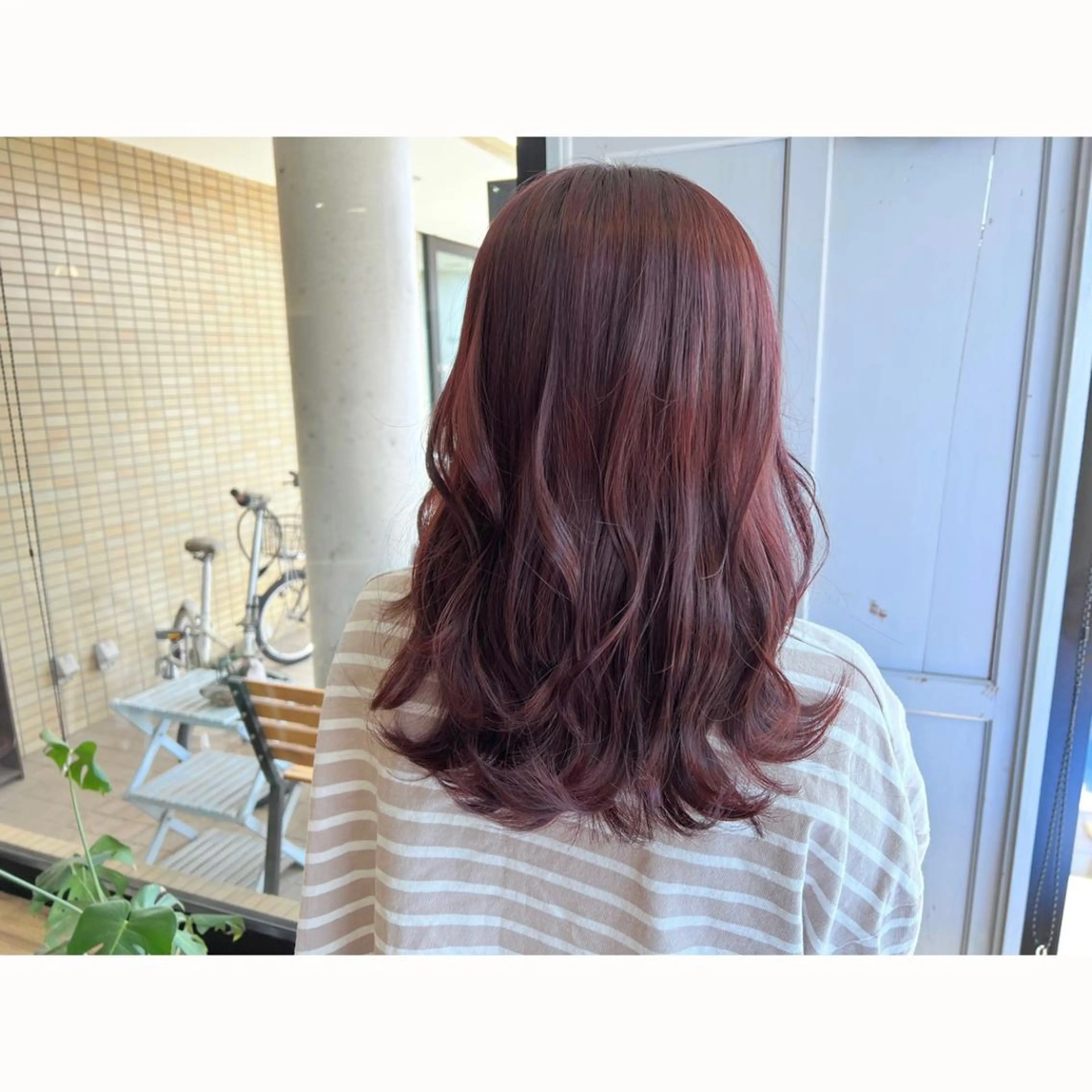 ロング カラー ピンクカラー ヘアカラー トリートメント ツキダテ ユイのヘアスタイル