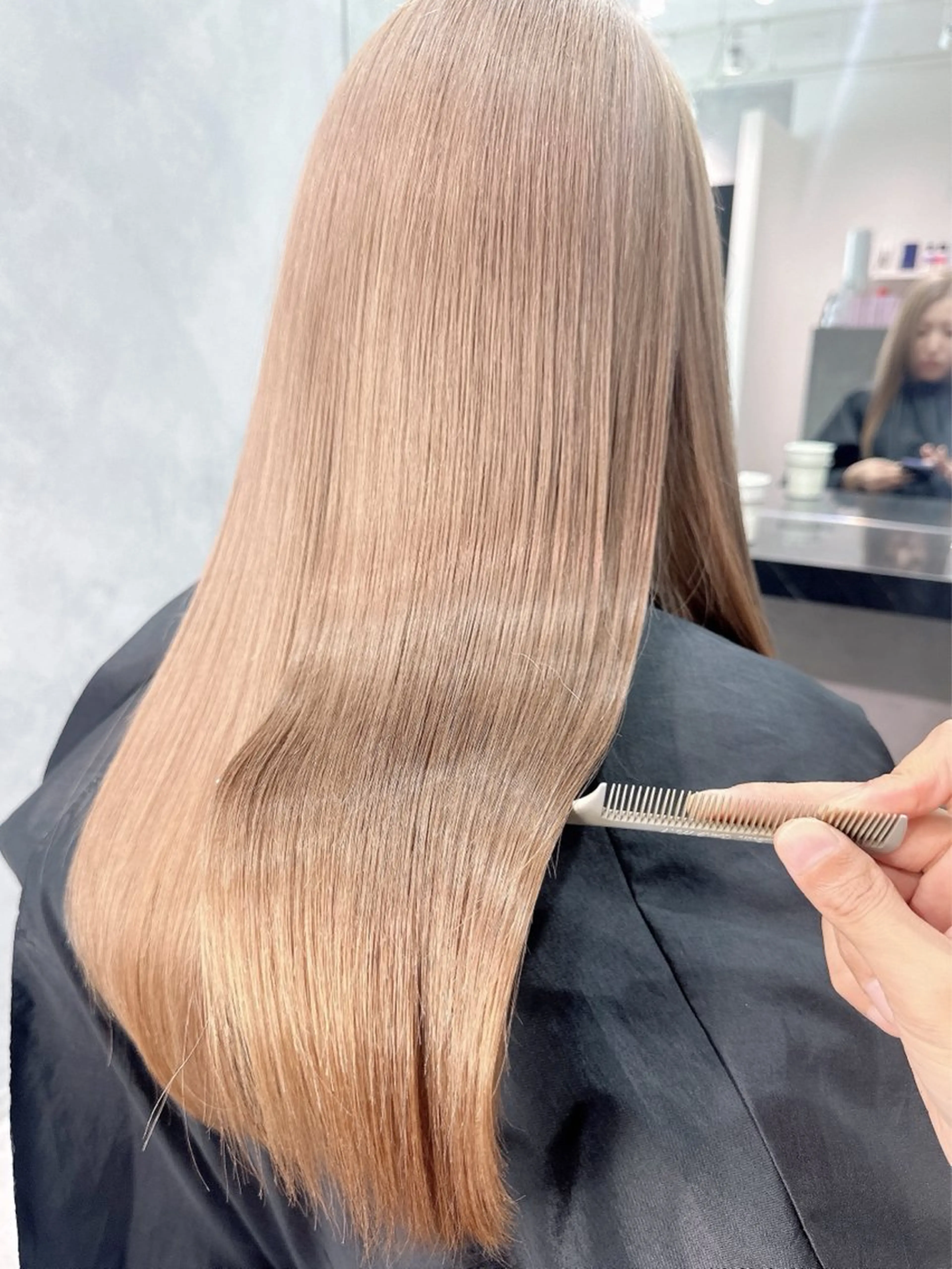 ロング 伸ばしかけ 髪質改善 ロング 縮毛矯正 トリートメント LUANA/千種 竹内康のヘアスタイル