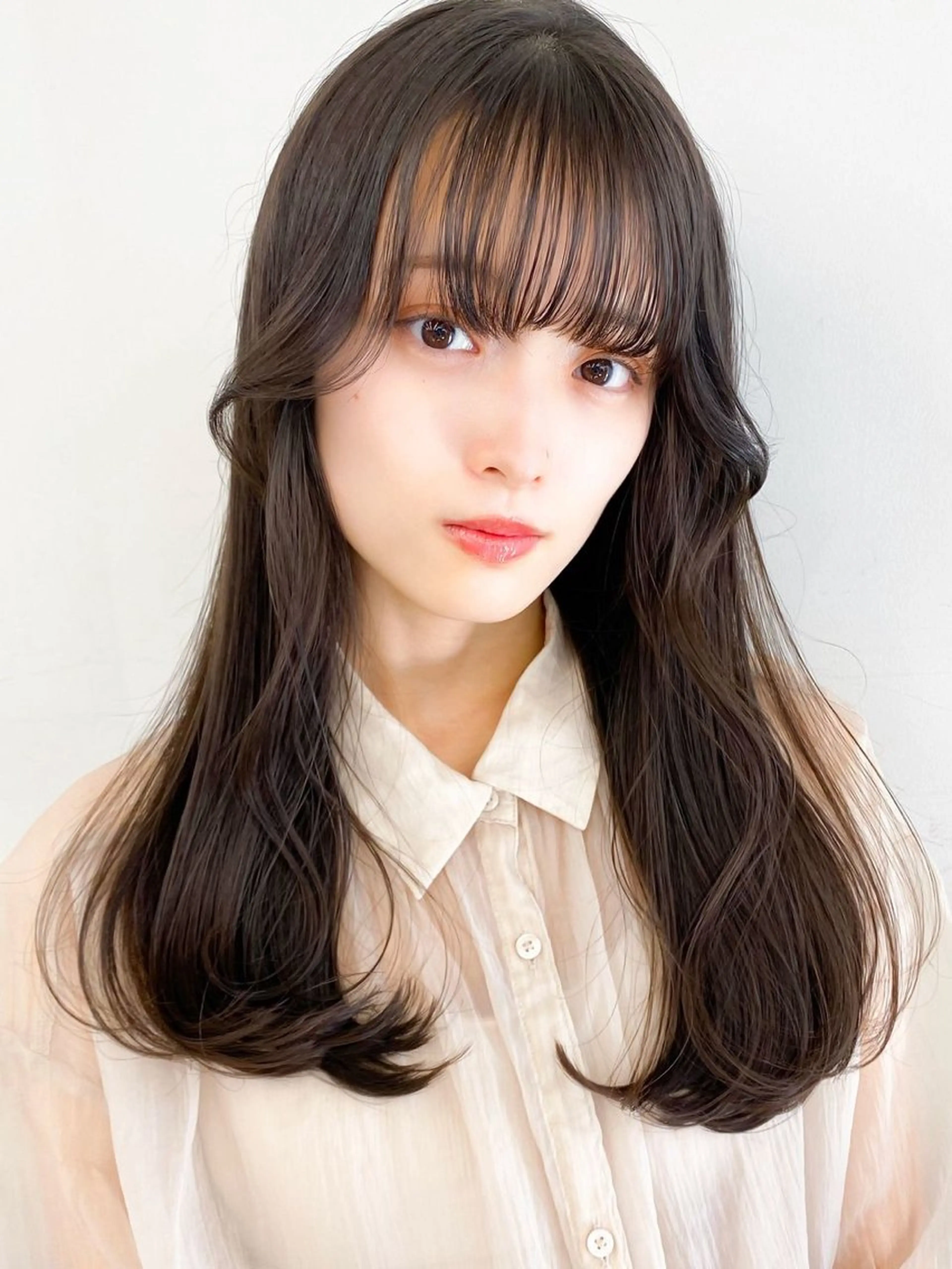 ロング カラー カット ヘアカラー トリートメント 艶カラー/縮毛矯正／ 鴨川育弥のヘアスタイル