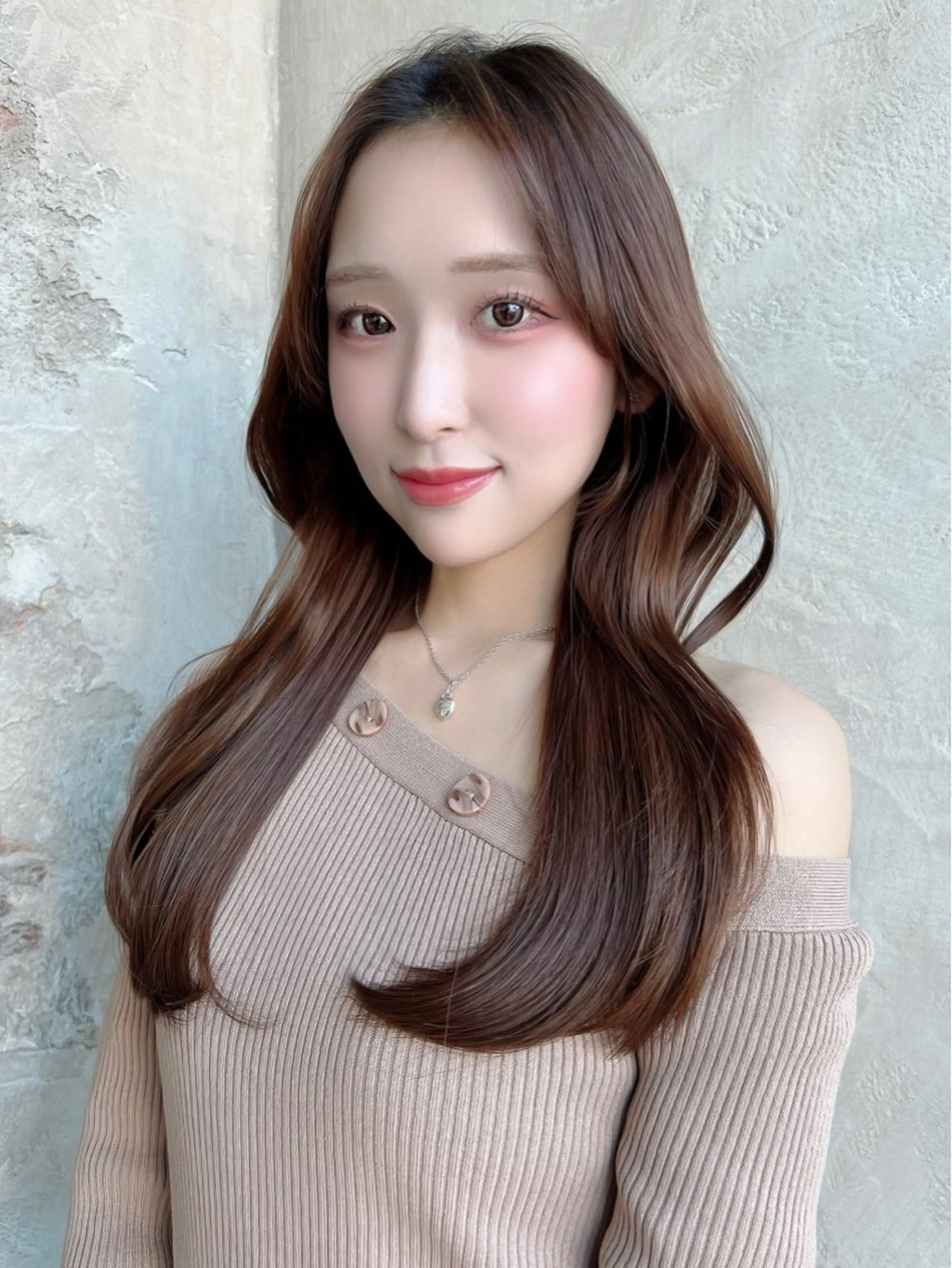 ロング カラー パーマ カット ヘアカラー トリートメント 新宿✨顔周りカット 韓国ヘア/坂本亜裟海のヘアスタイル