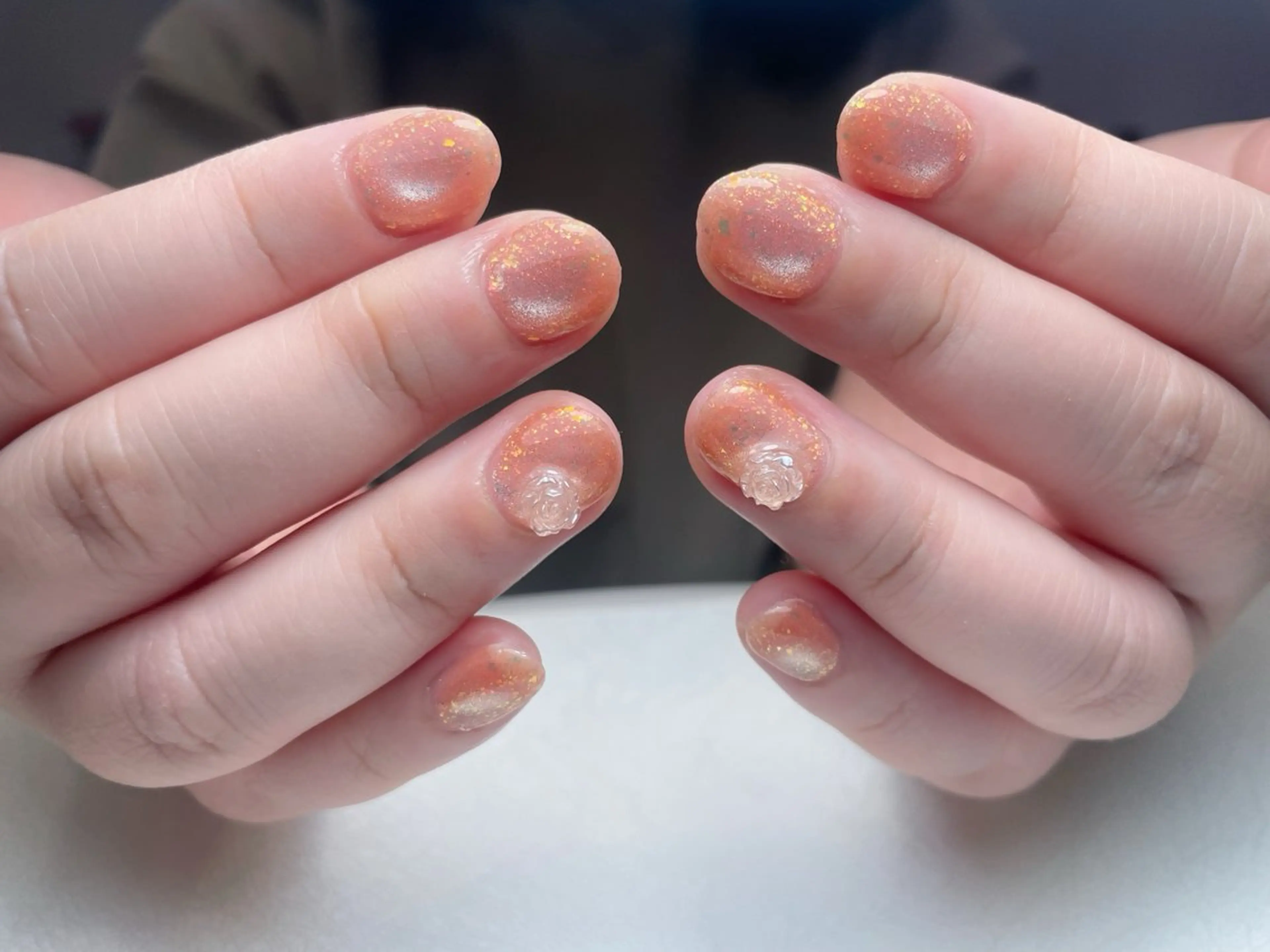 ネイル フレンチネイル ジェルネイル ガーリー ガラスフレンチ グラデーション 中野駅から2分 MEO NAILのネイルデザイン