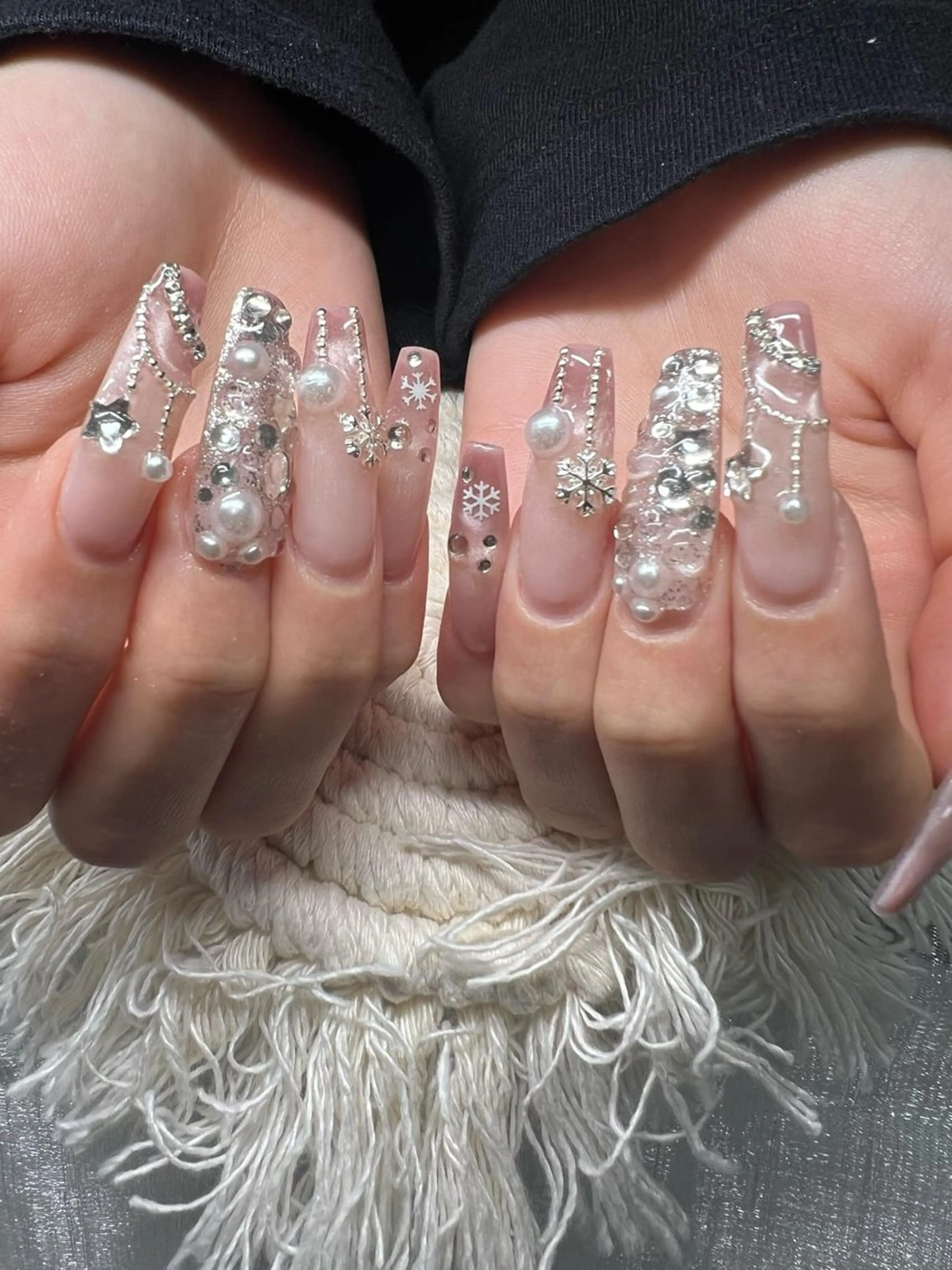 ネイル オーロラネイル チークネイル 長さ出し フットネイル フレンチネイル Lee Nails チップ長さだし専門店のネイルデザイン
