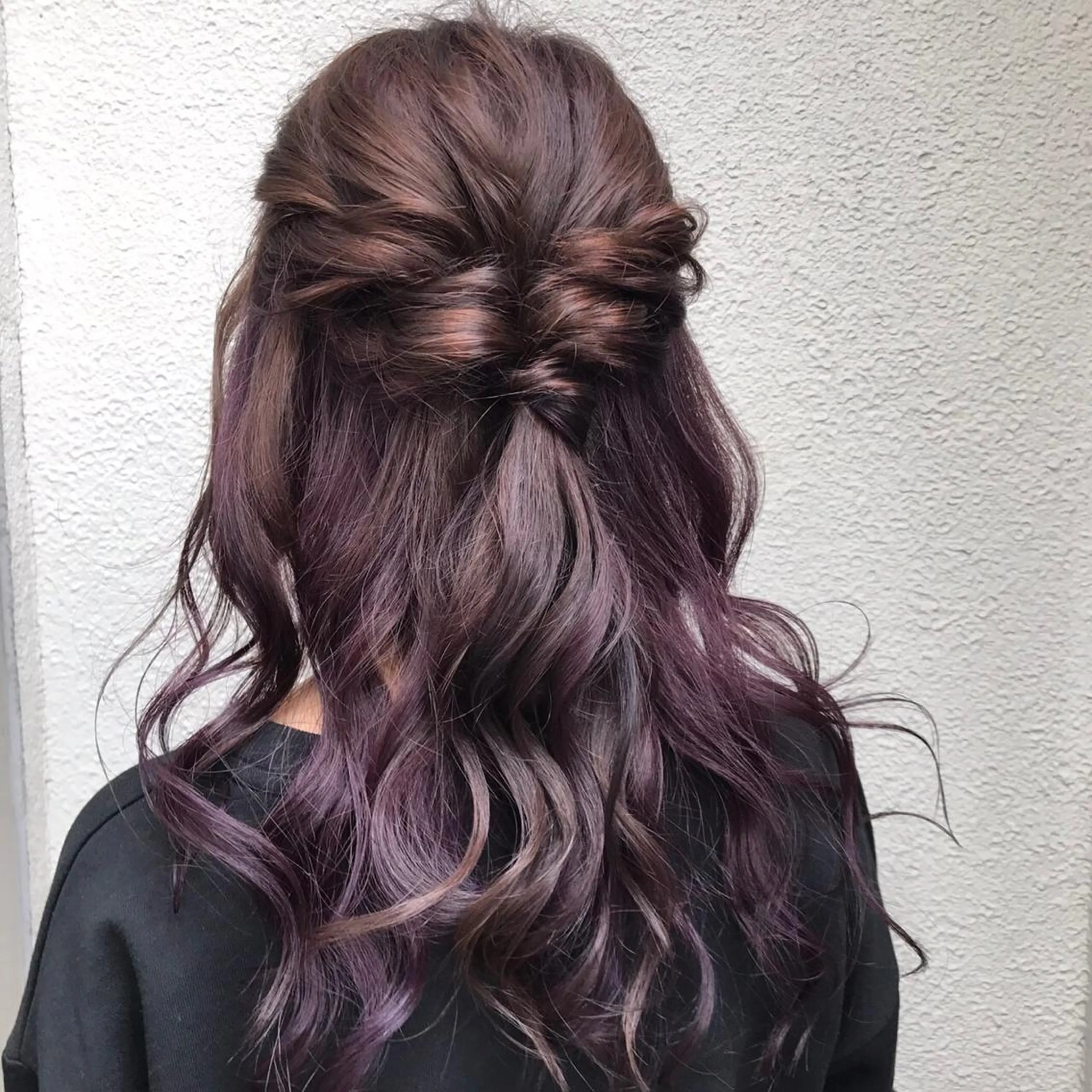 ロング カラー インナーカラー パープルカラー ラブーケ中川中島店 クラタチカコのヘアスタイル