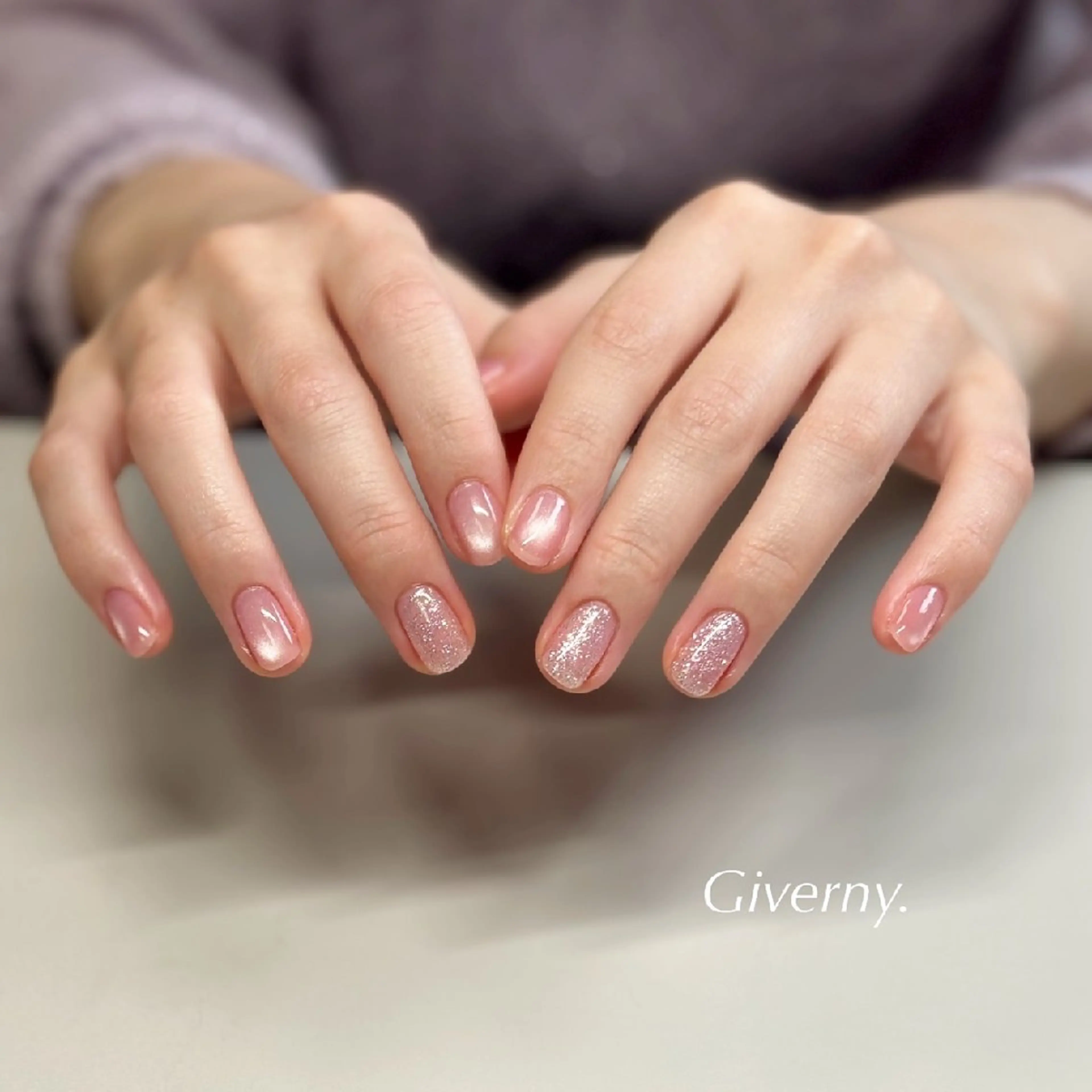 ネイル フラッシュネイル マグネットネイル 春ネイル ハンドネイル Giverny .のネイルデザイン