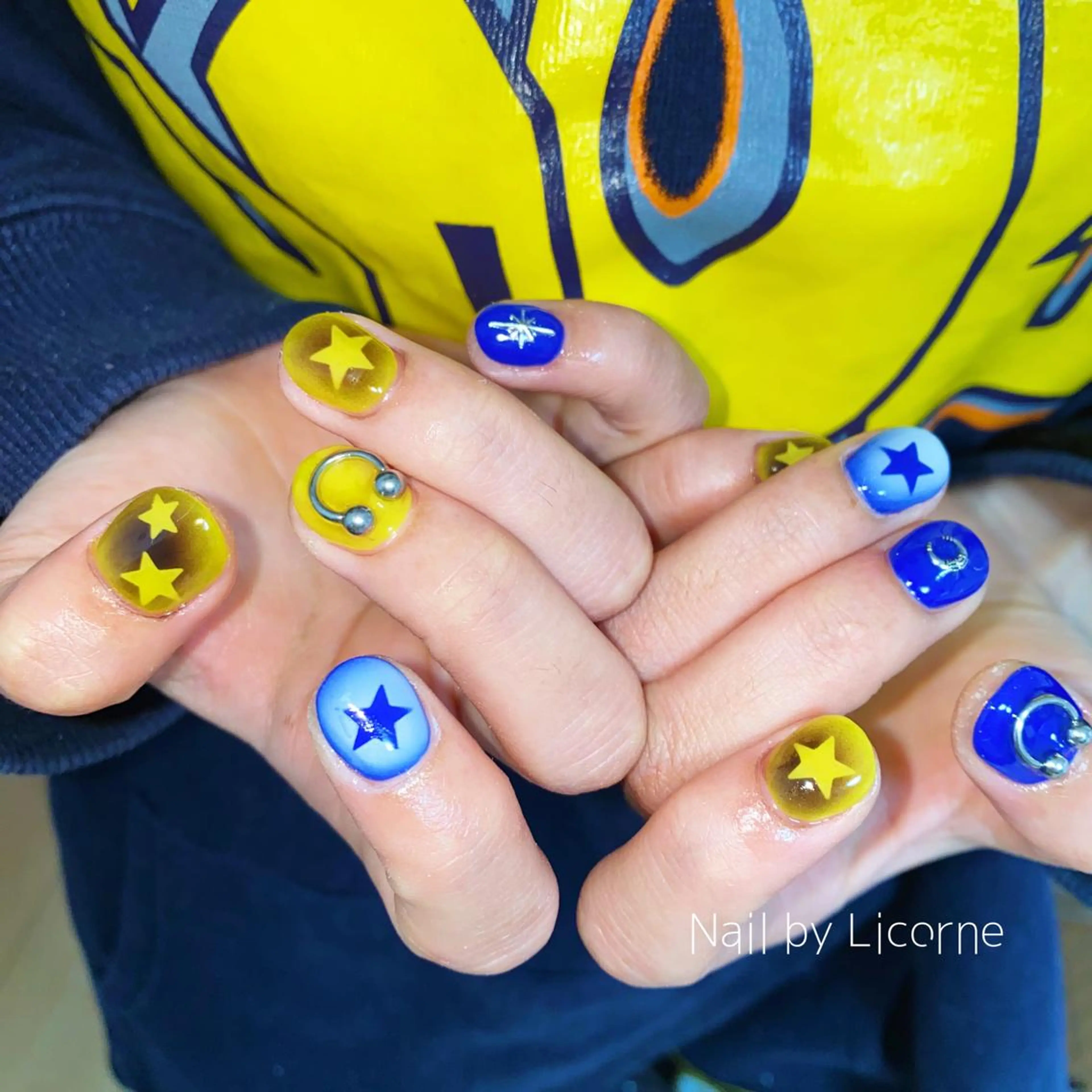 ネイル アートネイル オーロラネイル フレンチネイル 氷ネイル・うるうるネイル マグネットネイル ハンドネイル Nail by Licorneのネイルデザイン