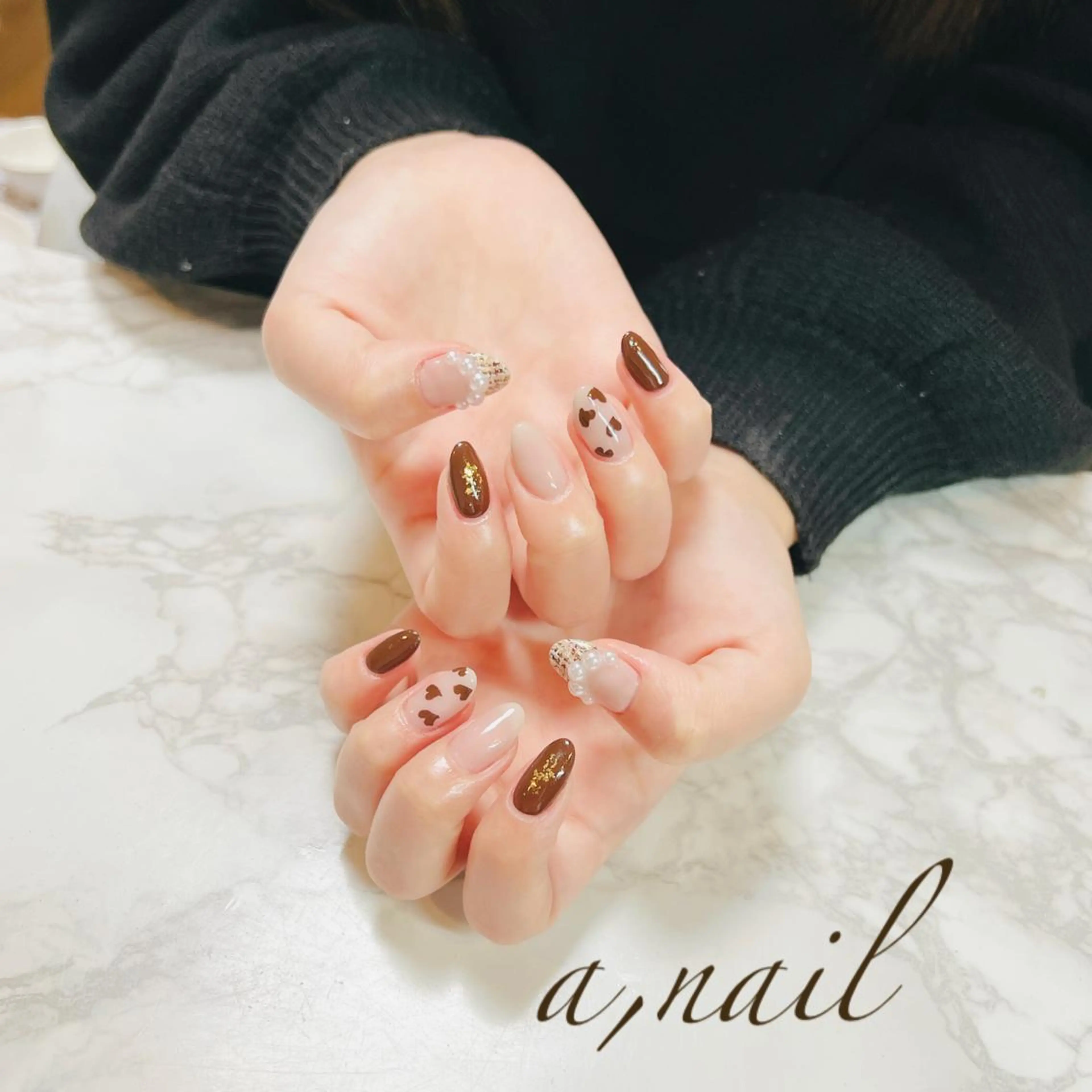 ネイル ジェルネイル グラデーション ハート ワンカラーネイル シンプルネイル ネイルサロン エーネイルのネイルデザイン