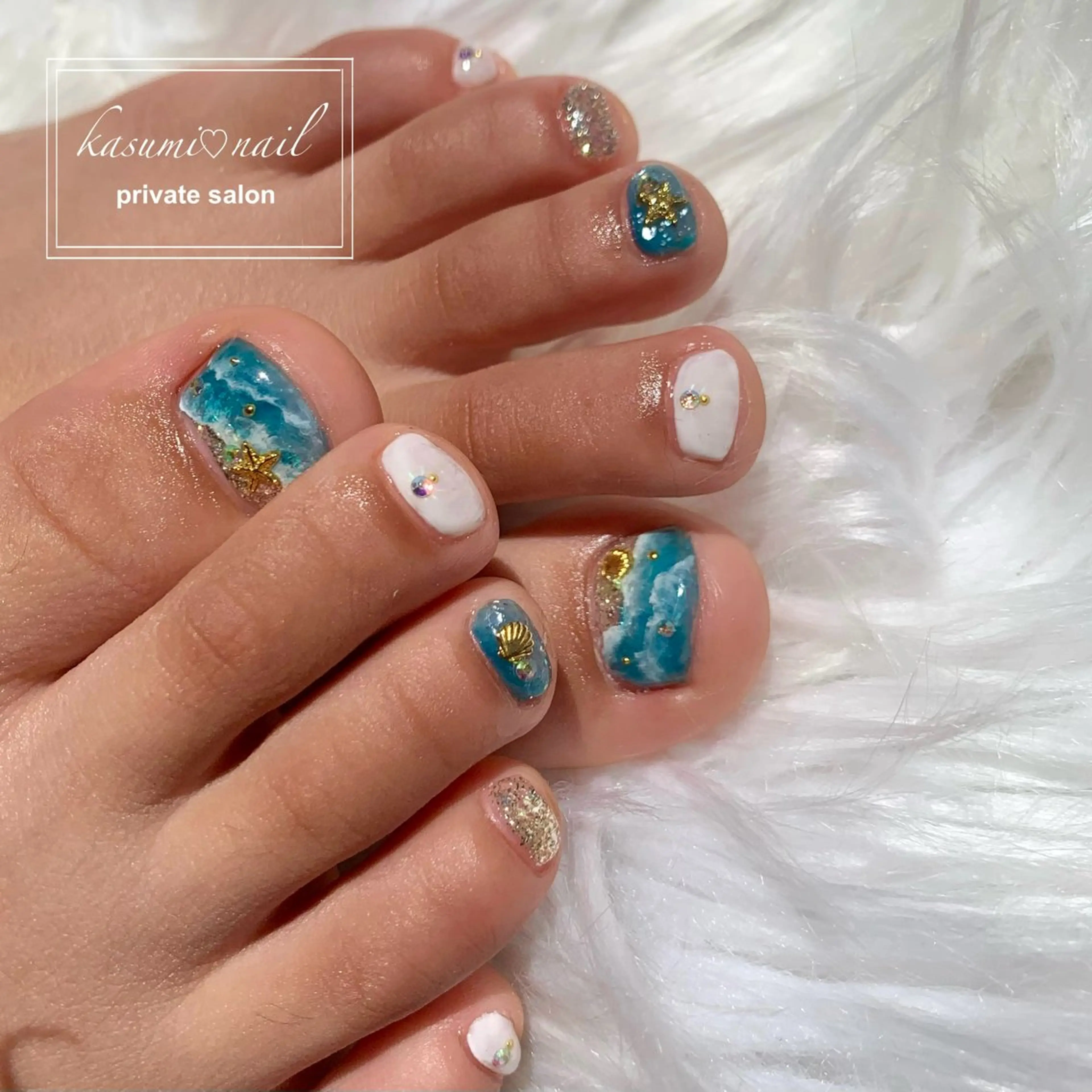 キッズ ネイル 大理石ネイル(マーブル) ニュアンスネイル KASUMI♡ Nailのネイルデザイン