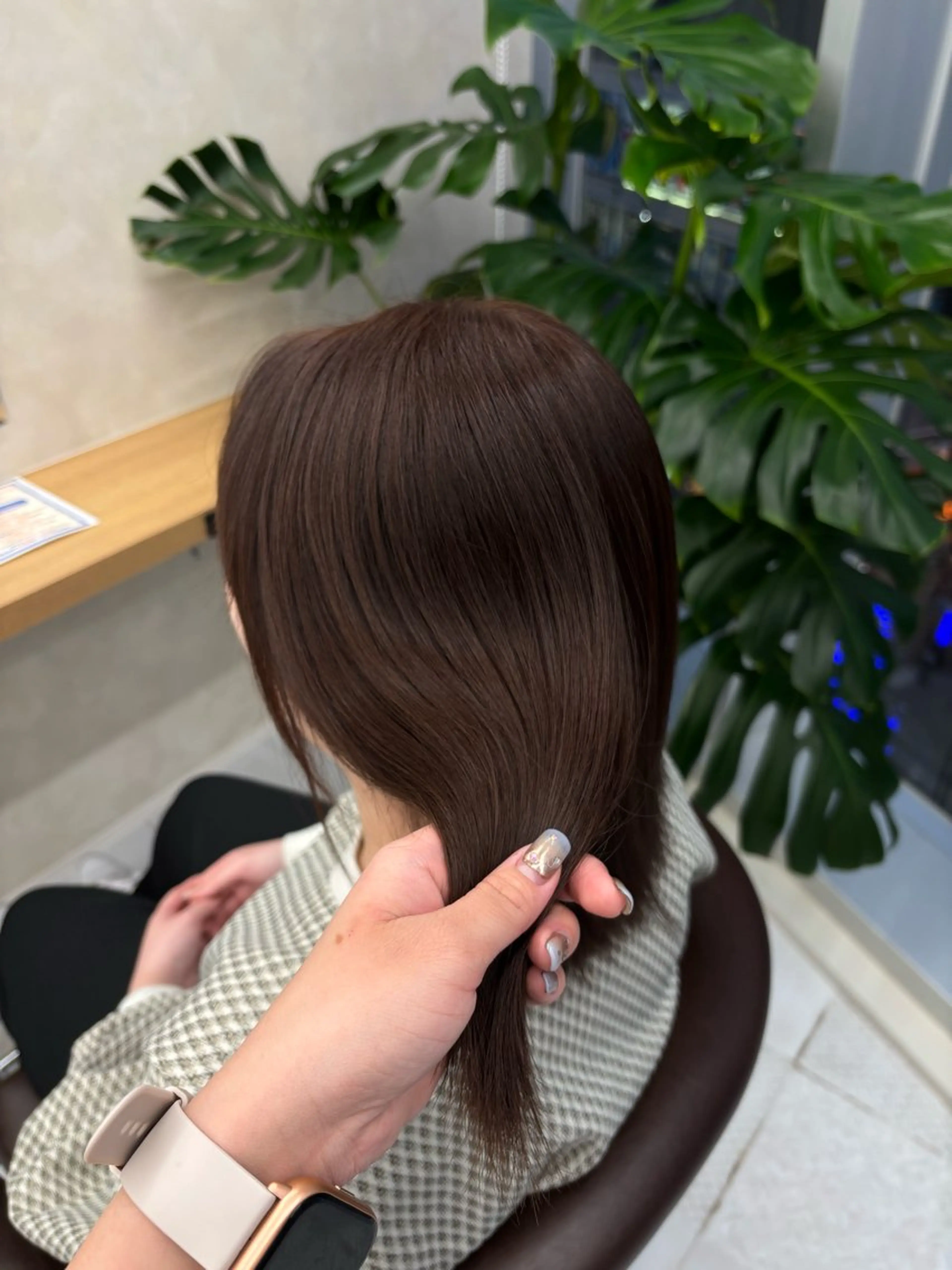 ミディアム カラー ヘアカラー トリートメント ブリーチなしカラー/ 暖色カラー/艶カラーのヘアスタイル