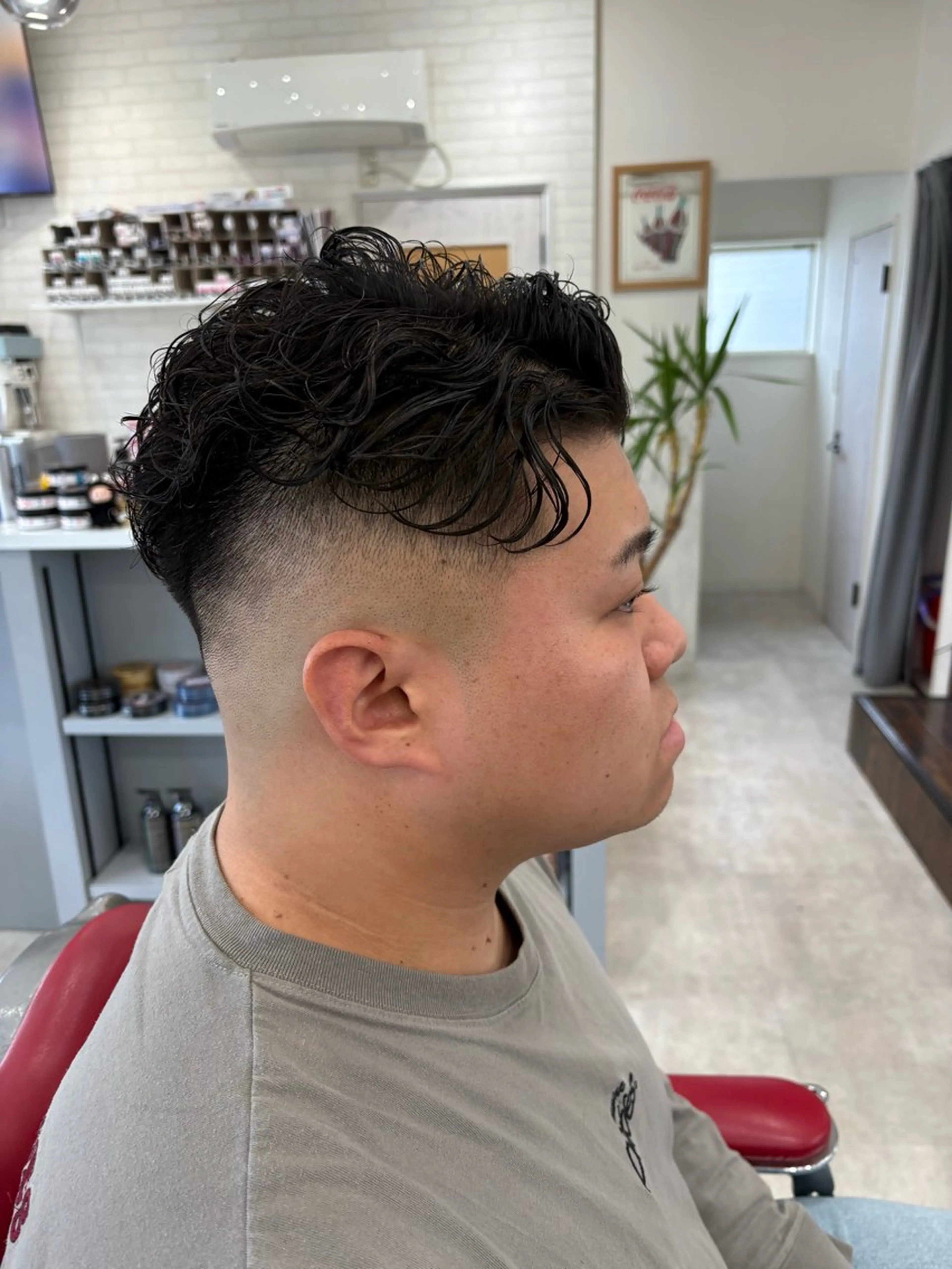 ショート パーマ メンズ カット パーマ 本間 颯太のヘアスタイル