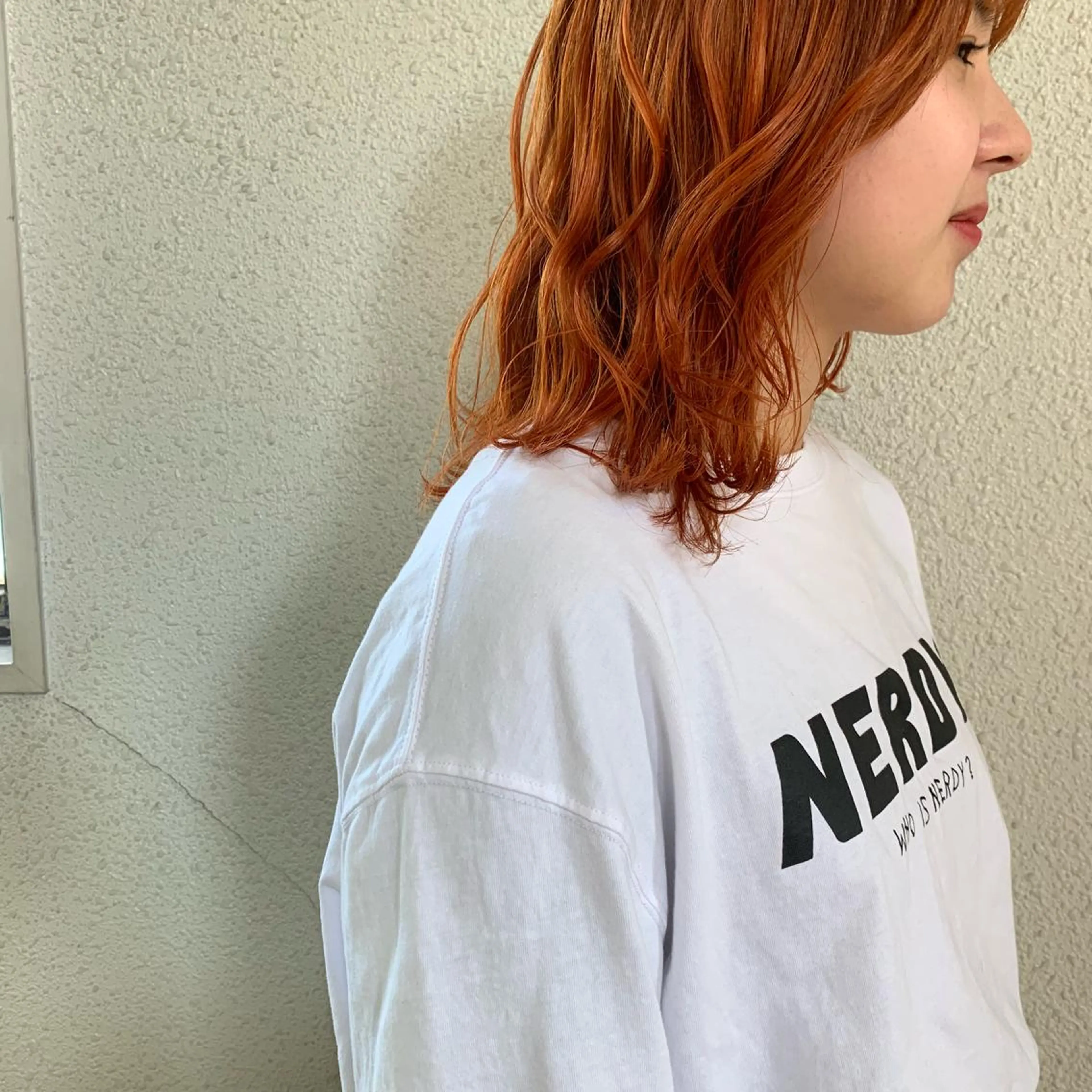 セミロング カラー ヘアアレンジ オレンジ 韓国×巻ける髪質改善 💍maki💍のヘアスタイル