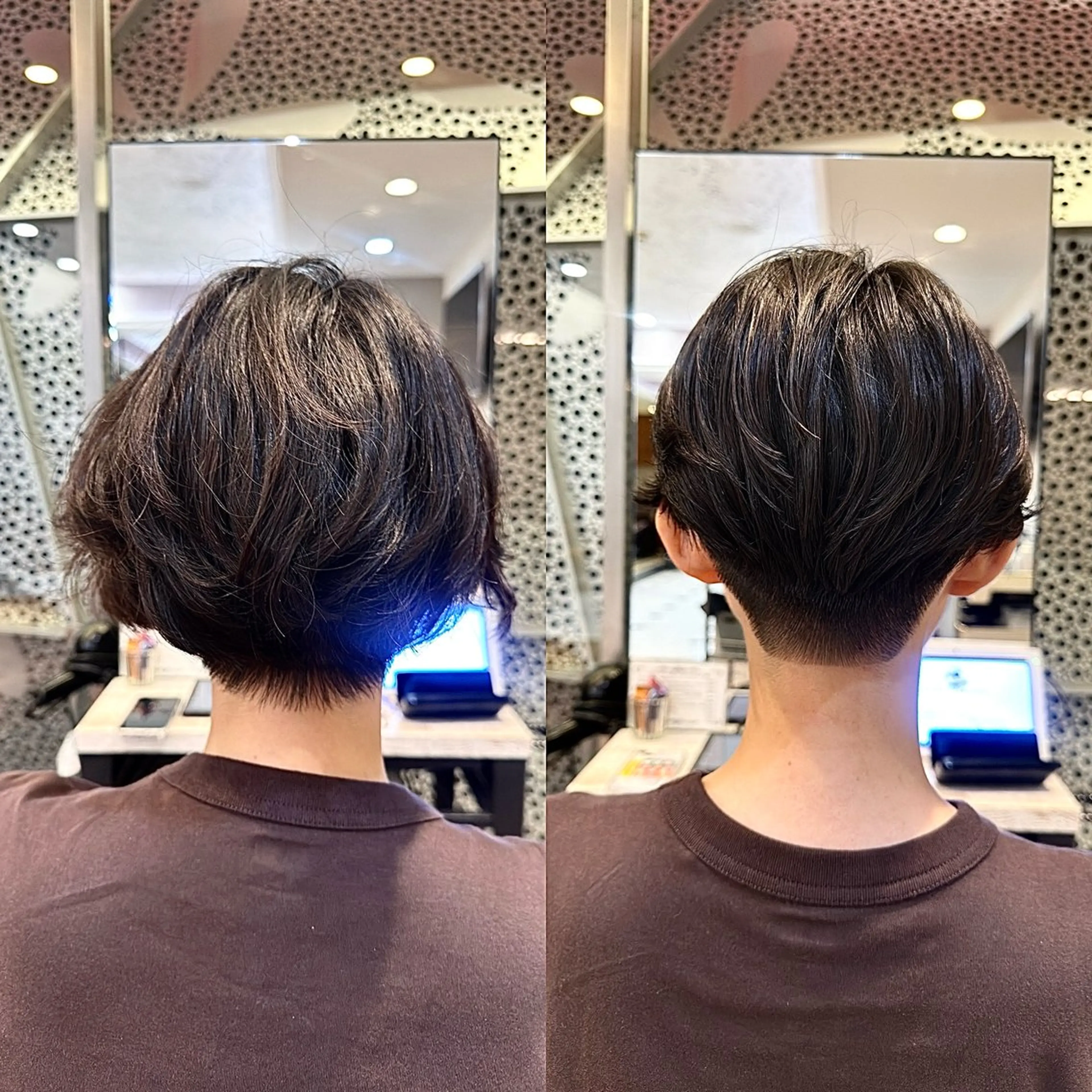 ショート ハンサムショート くせ毛 卒業式のヘアスタイル ショートヘア カット 頭から整える美容師 松田のヘアスタイル