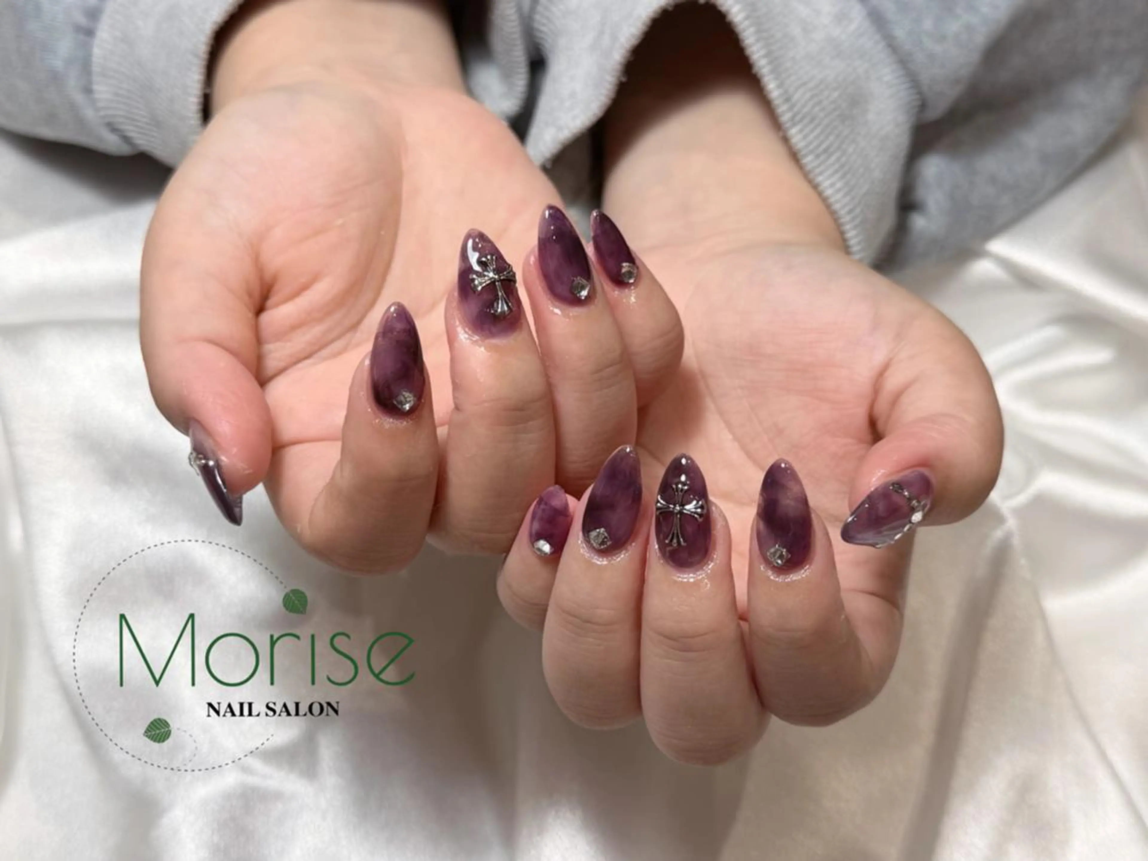 ネイル 長さ出し フレンチネイル ジェルネイル ガラスフレンチ 韓国ネイル MoriseNail Jr研修💜はるかのネイルデザイン