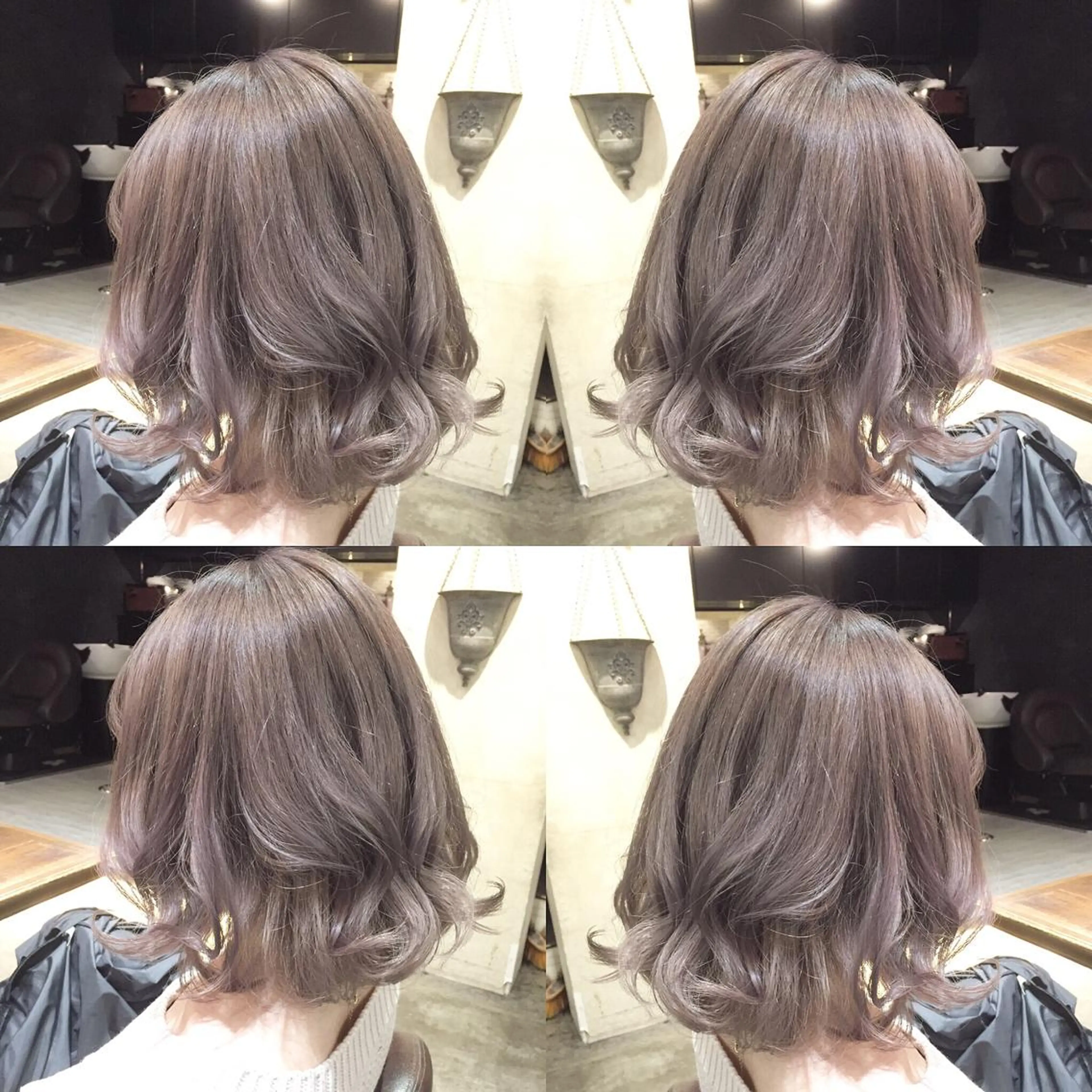 ミディアム カラー アッシュ ブリーチ 透明感カラー ミルクティーアッシュ Salon de MiLK所属・露木 啓介のヘアスタイル