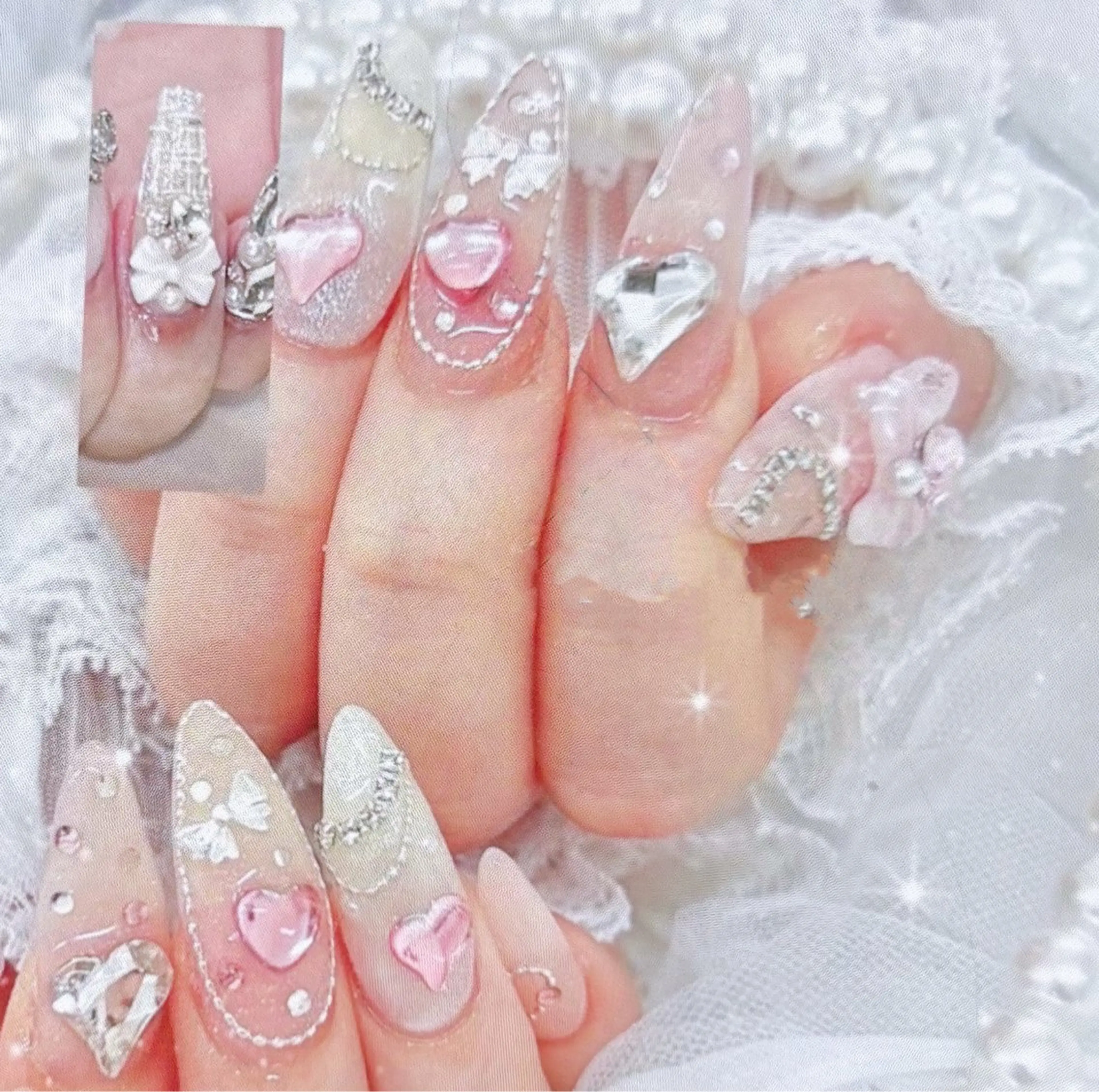 ネイル ハンドネイル H3 Nail Tsuki🦋💙のネイルデザイン