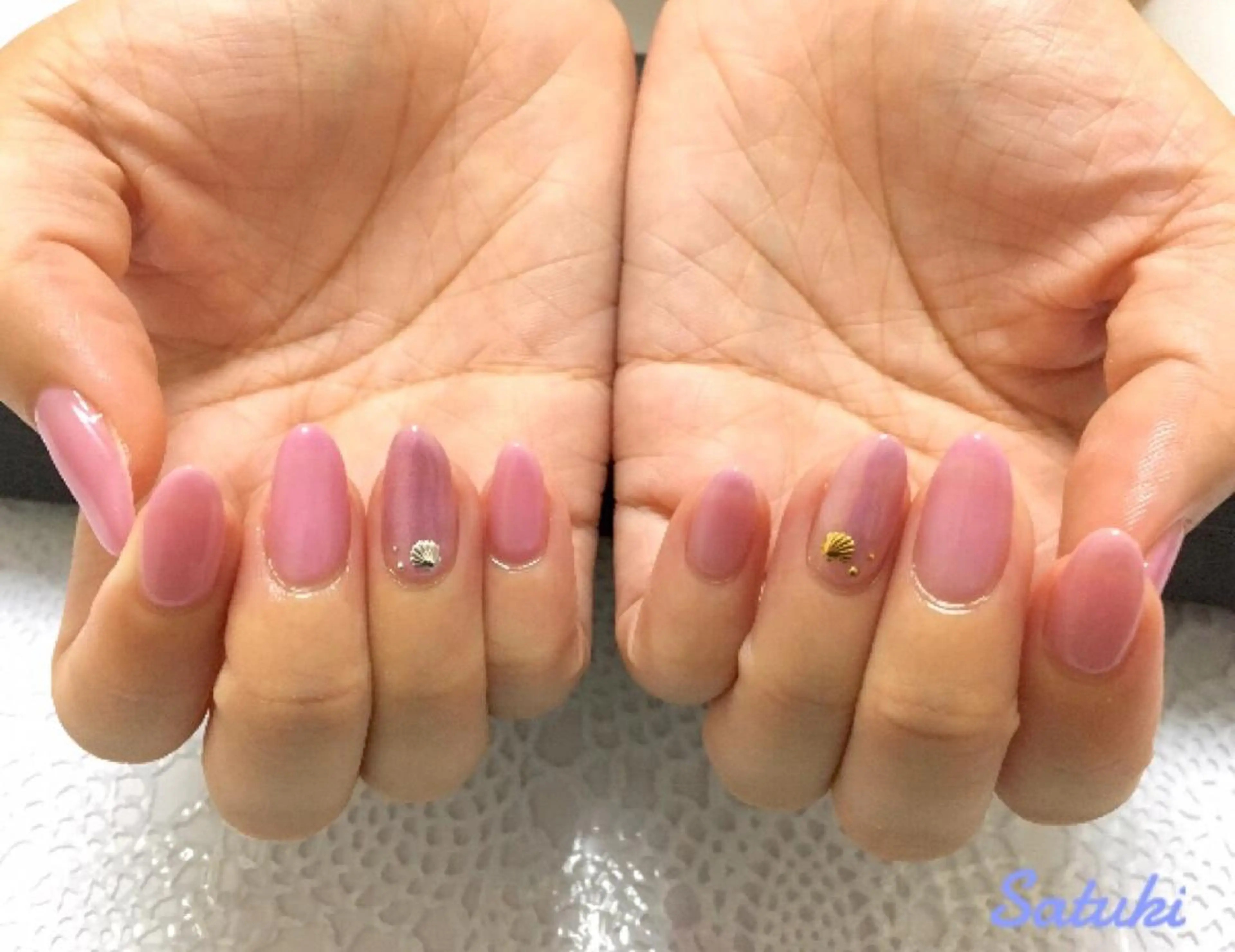 ネイル ミラーネイル ワンカラーネイル ピンク nail salon BochiBochiのネイルデザイン