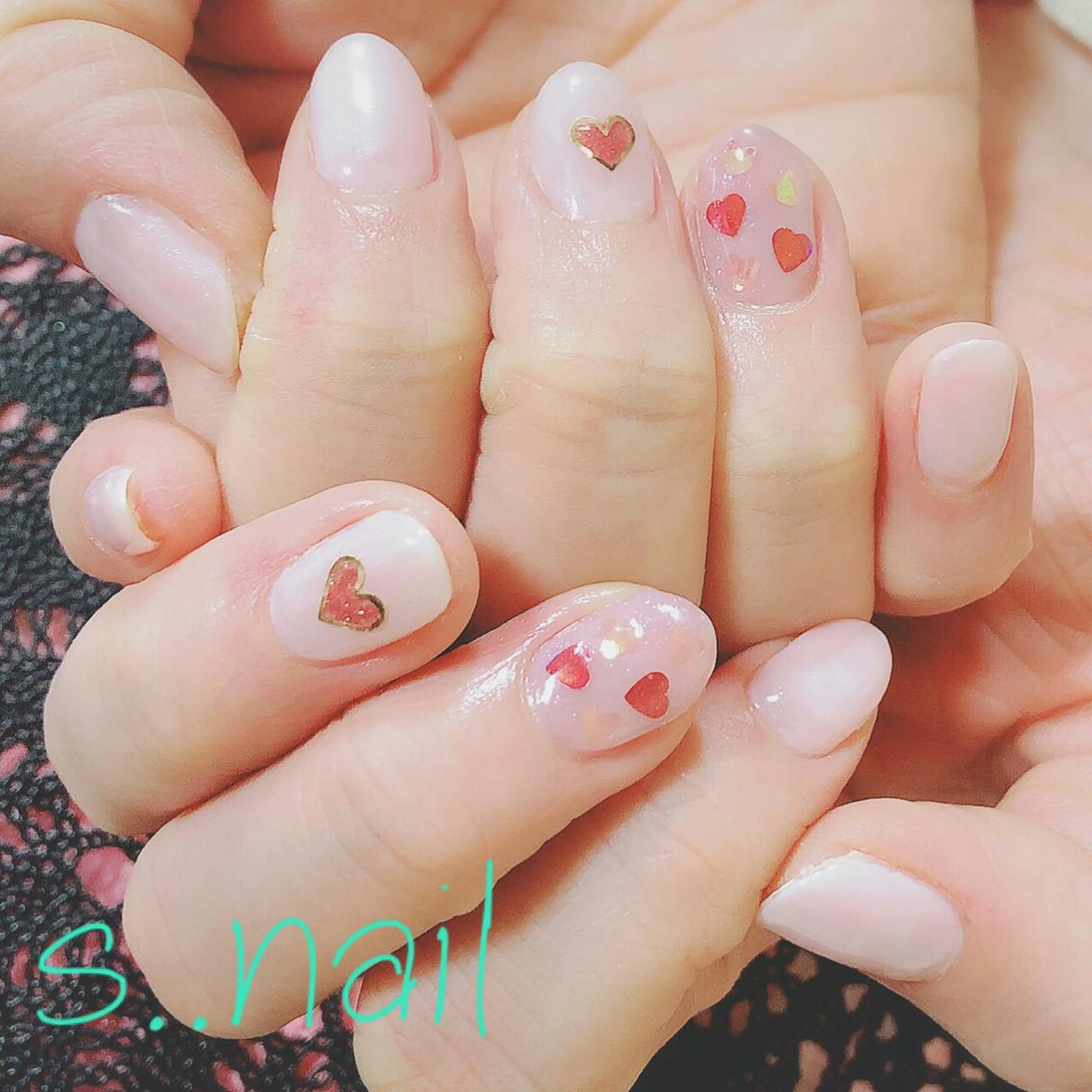 ネイル シンプルネイル バレンタイン ハンドネイル フットネイル s..nail / MORITAのネイルデザイン