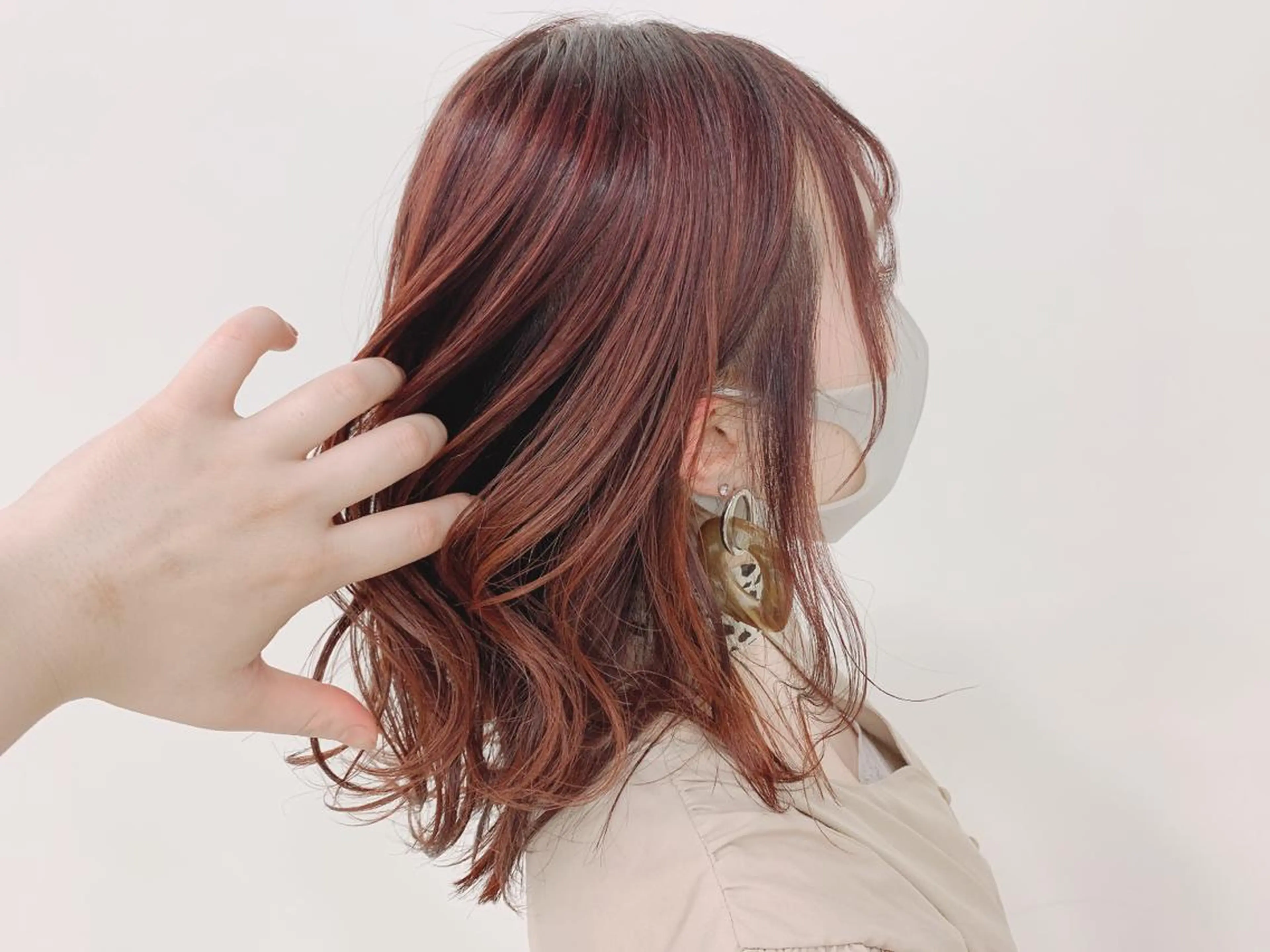 ミディアム カラー パーマ ヘアアレンジ メンズ ローズカラー 🤍❄️水田 美雪❄️🤍のマツエク・マツパデザイン