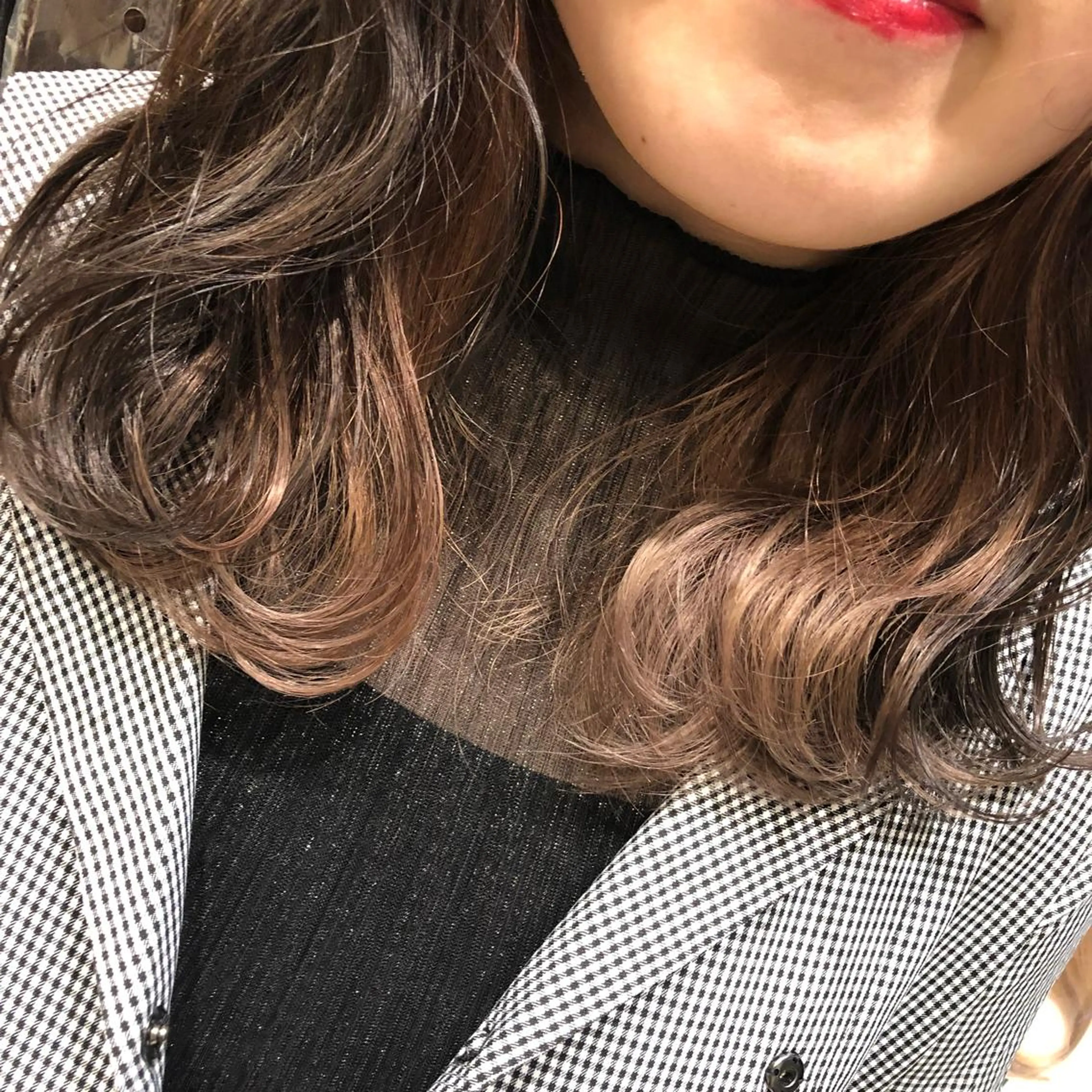 ミディアム カット ヘアカラー 野上 綾香のヘアスタイル