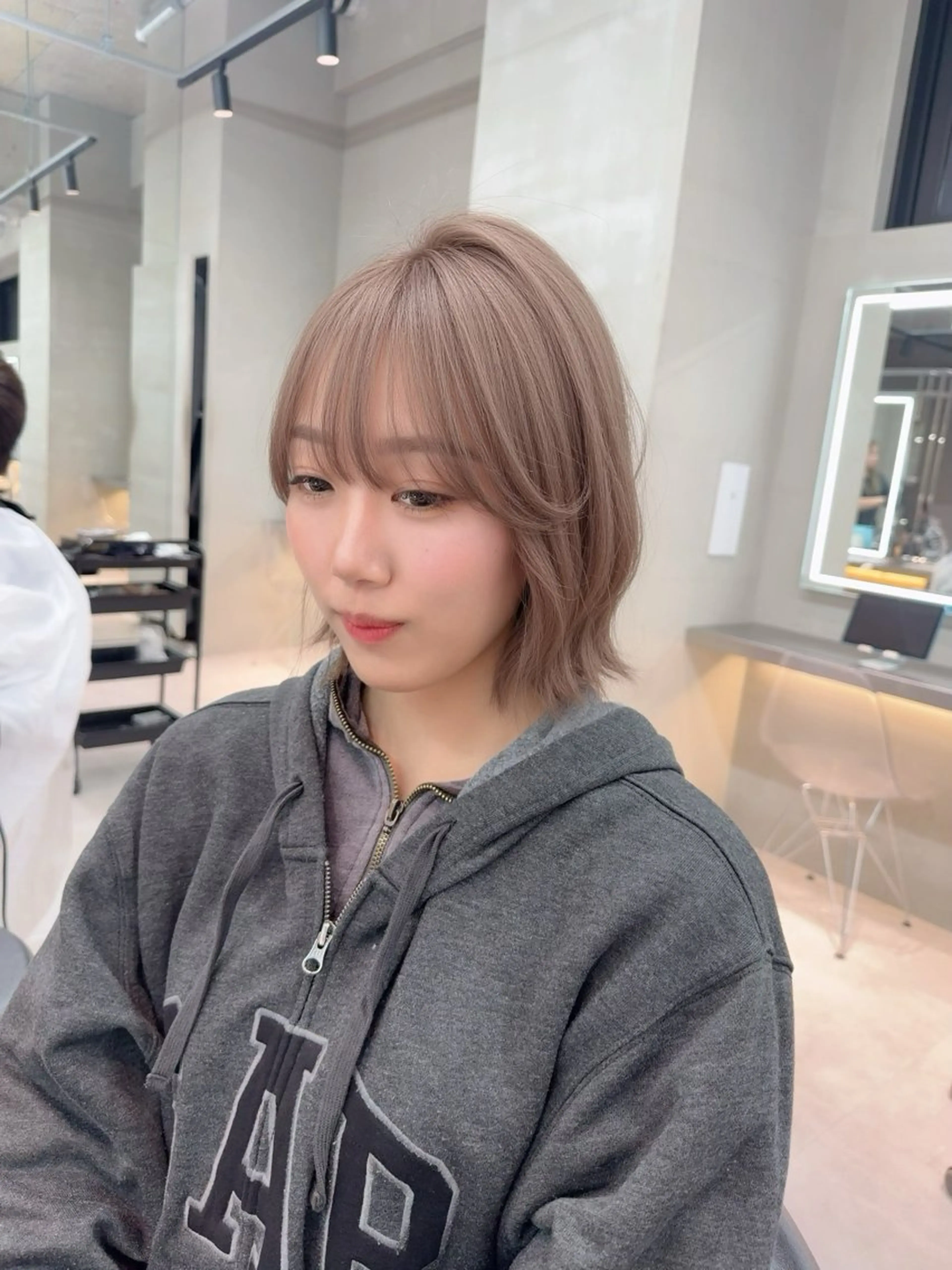 ミディアム カラー ヘアアレンジ ヘアカラー トリートメント ARIA💎縮毛矯正 ブリーチ💎複雑履歴のヘアスタイル