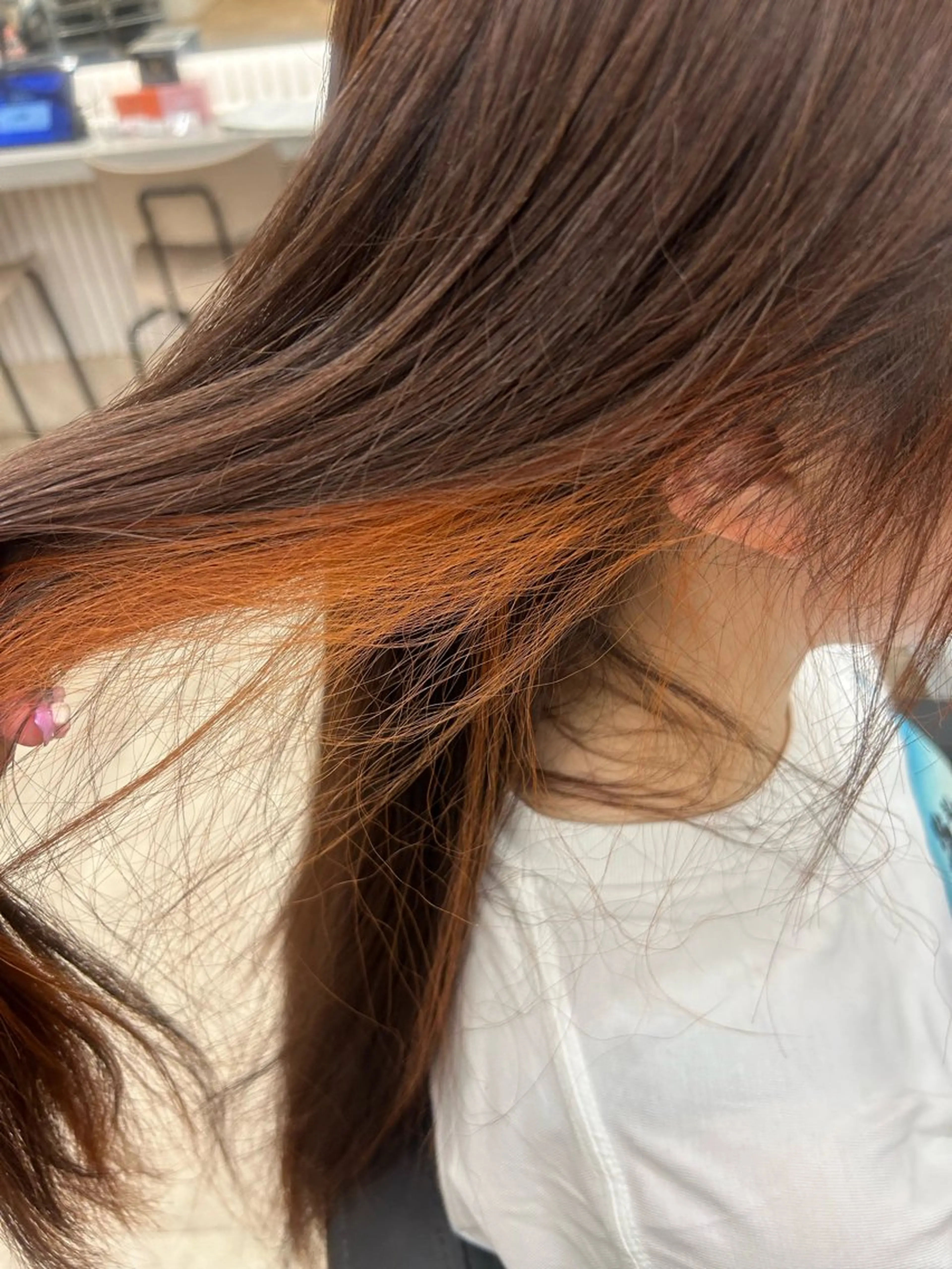 ロング カラー オレンジ 🐬レイヤー /透明感/あいか🫧のヘアスタイル