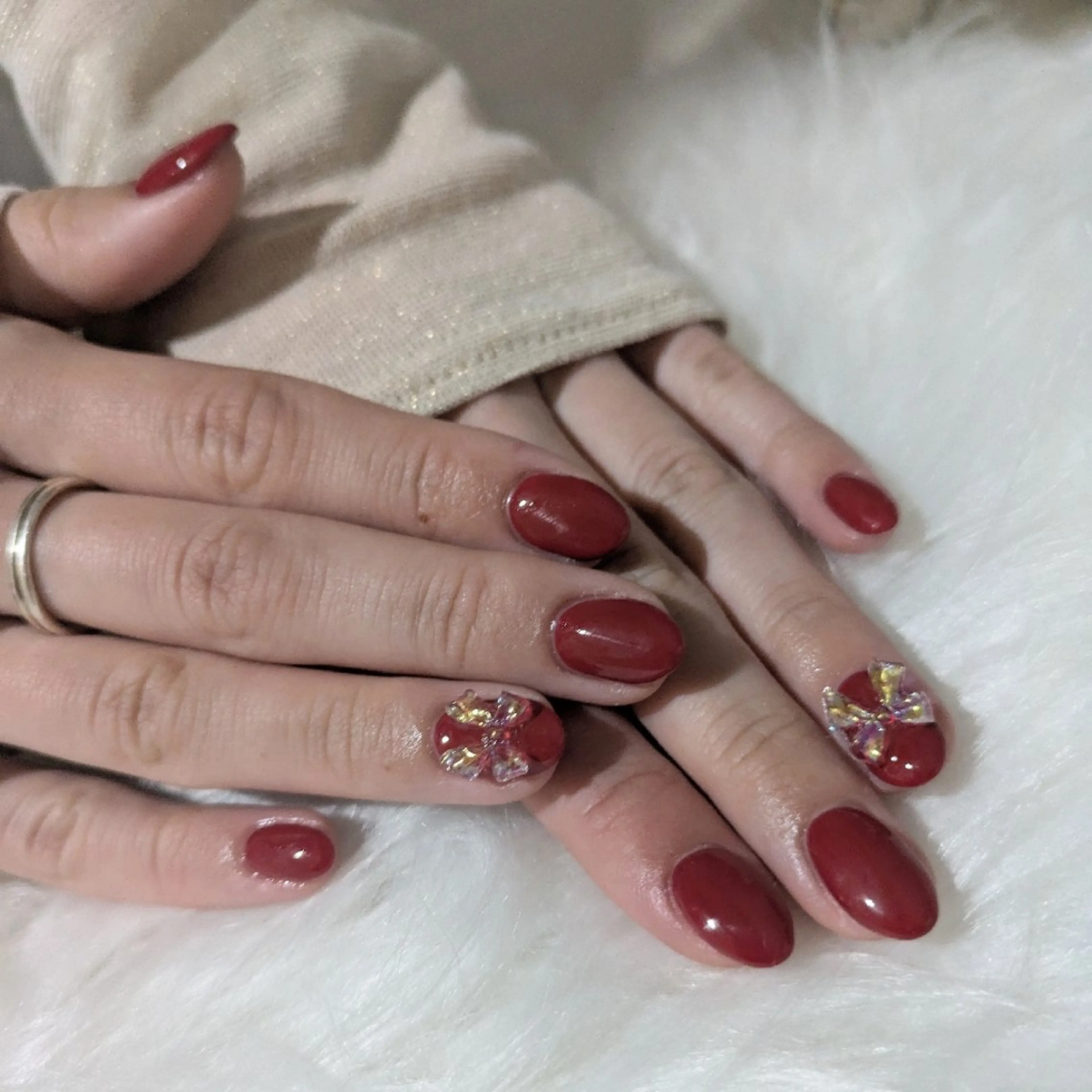 ネイル オーロラネイル ワンカラーネイル リボン as.nail あやのネイルデザイン