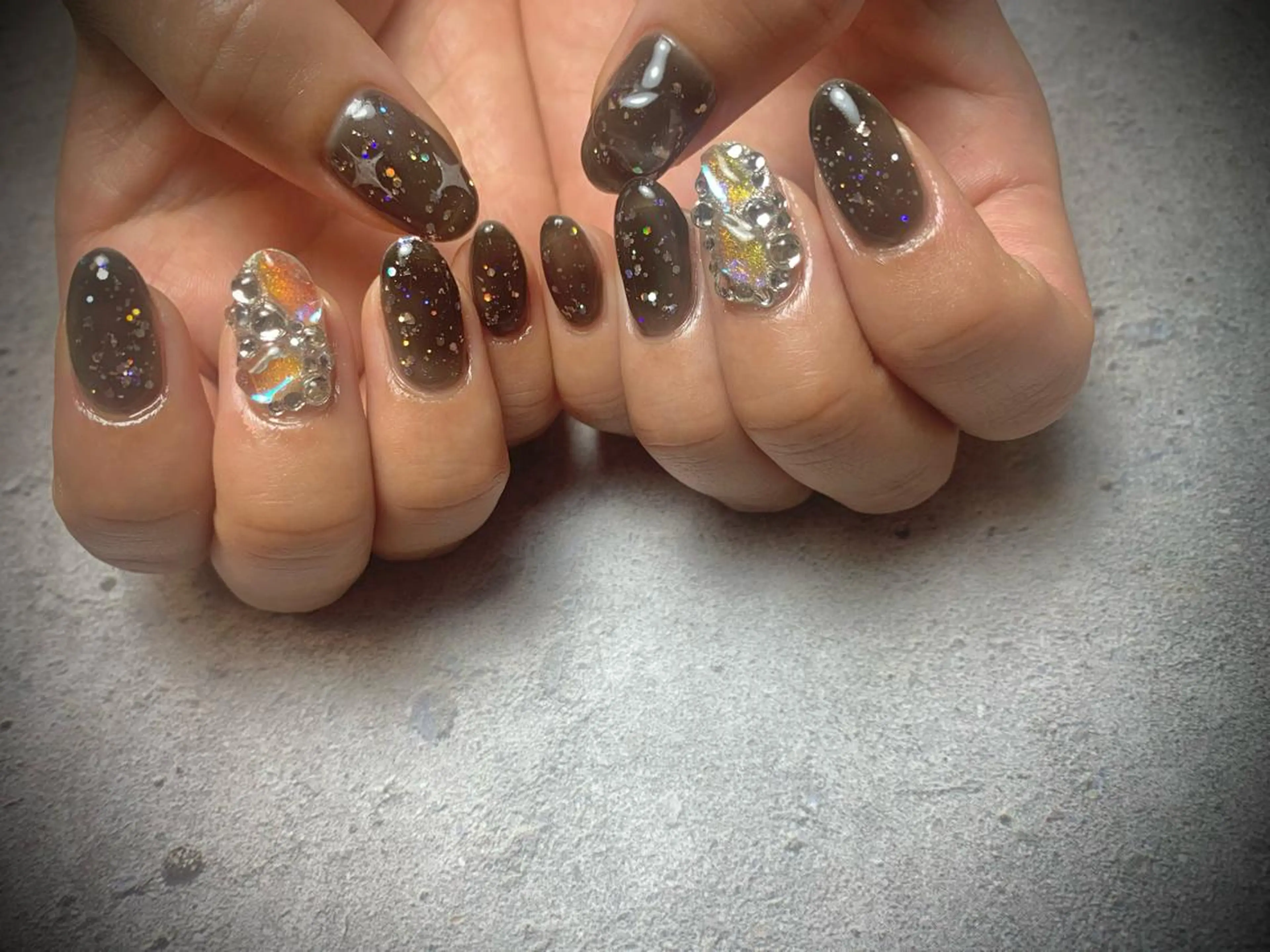 ネイル クリアネイル 韓国ネイル ラメ(グリッター) 持ち込み Eden ♾️のネイルデザイン