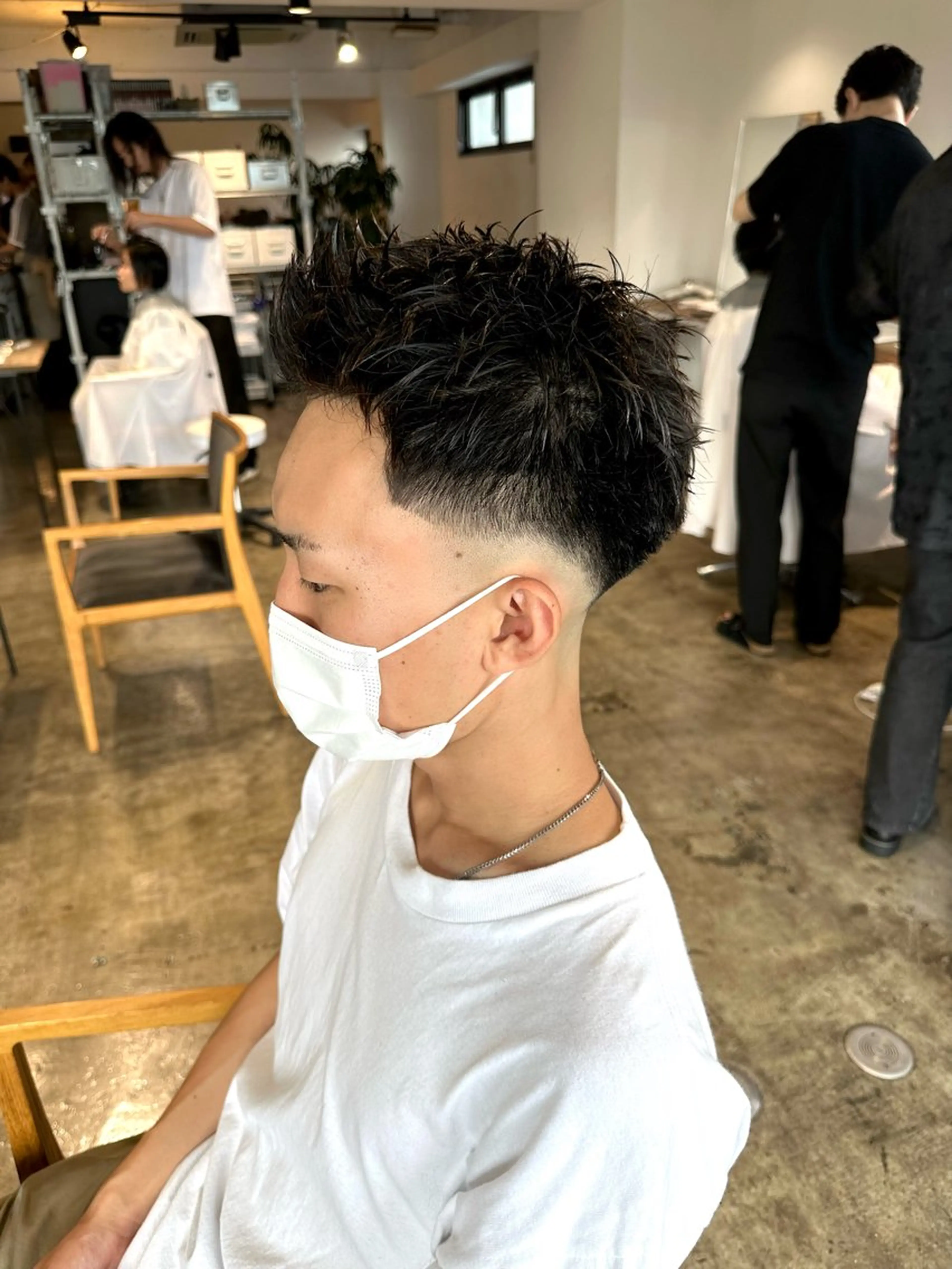 メンズ フェードカット マッシュ メンズパーマ スキンフェード スパイキーショート カット 骨格補正施術/メンズ 専門美容師/YUYAのヘアスタイル