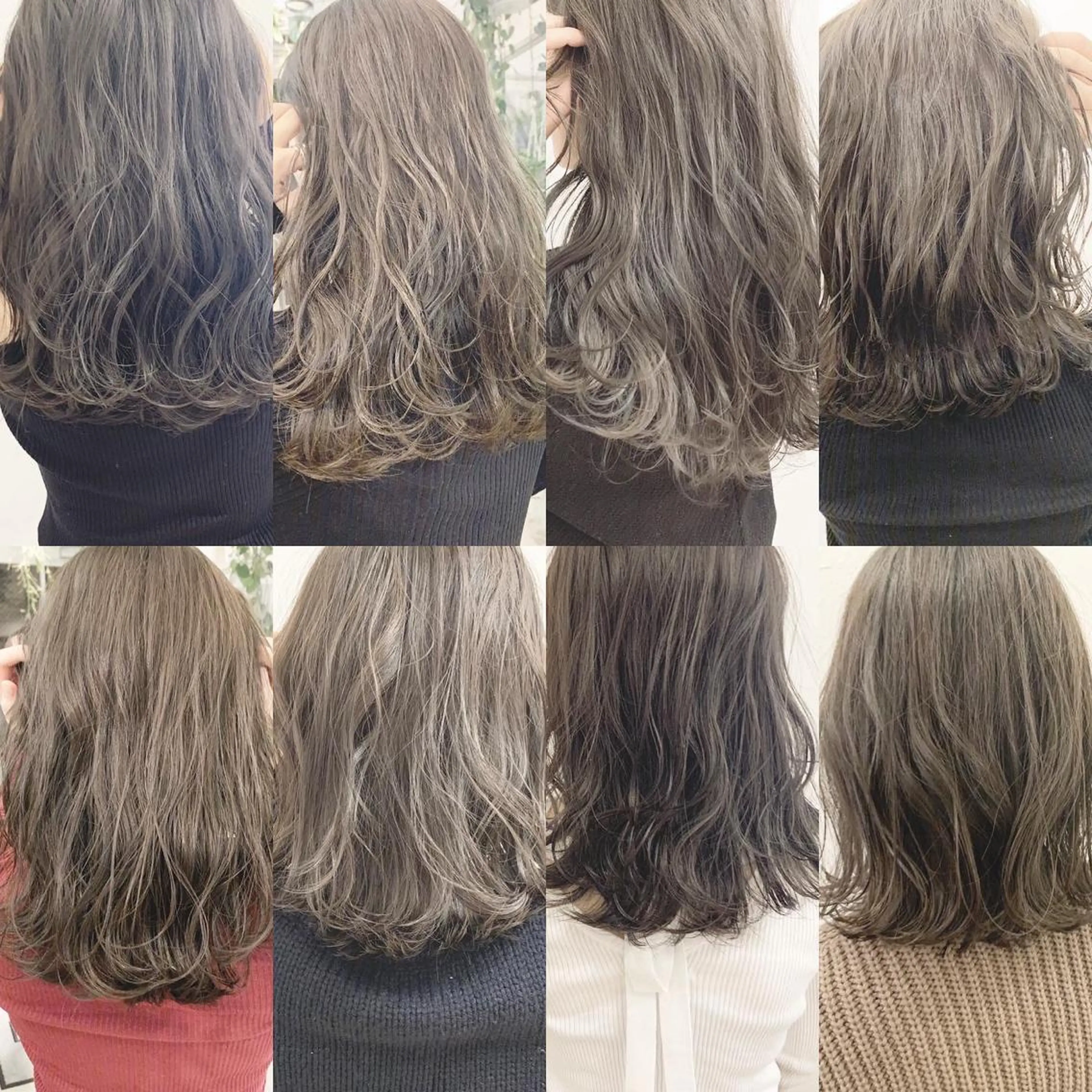 ロング カラー ヘアカラー トリートメント ハイトーンボブ 前田 表参道 グレージュのヘアスタイル