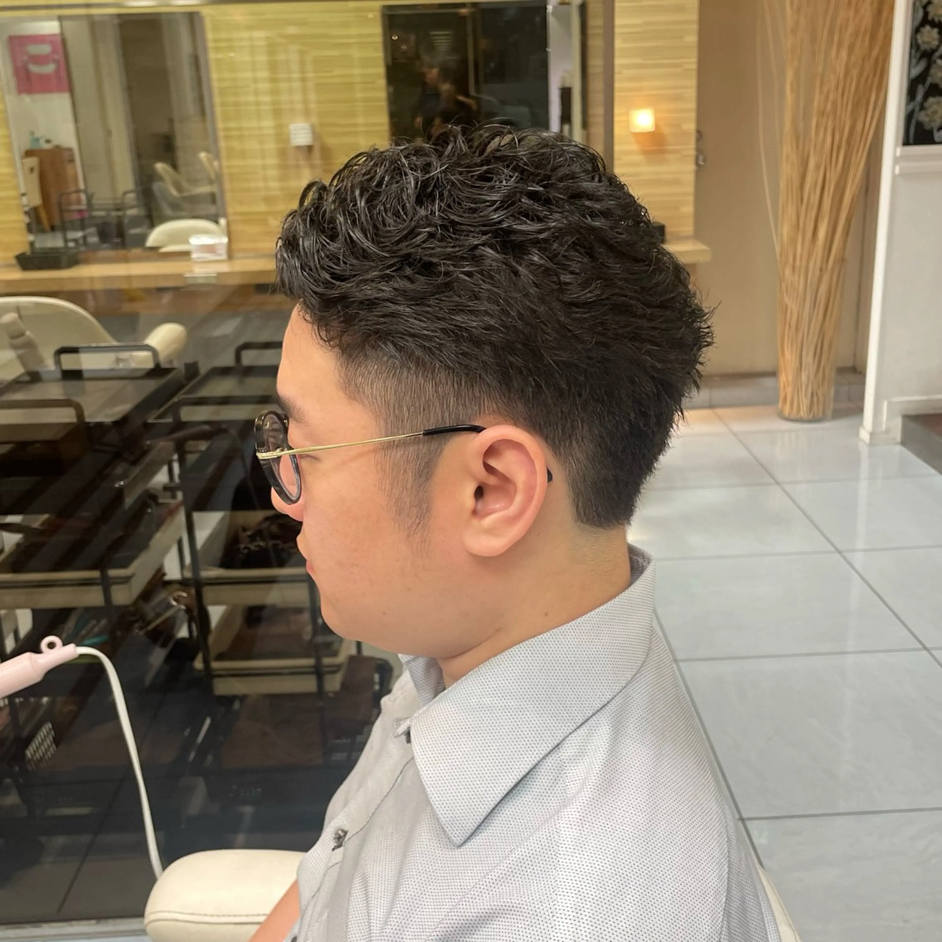 メンズ ダウンパーマ特化💎 ボブ・レイヤーりなのヘアスタイル