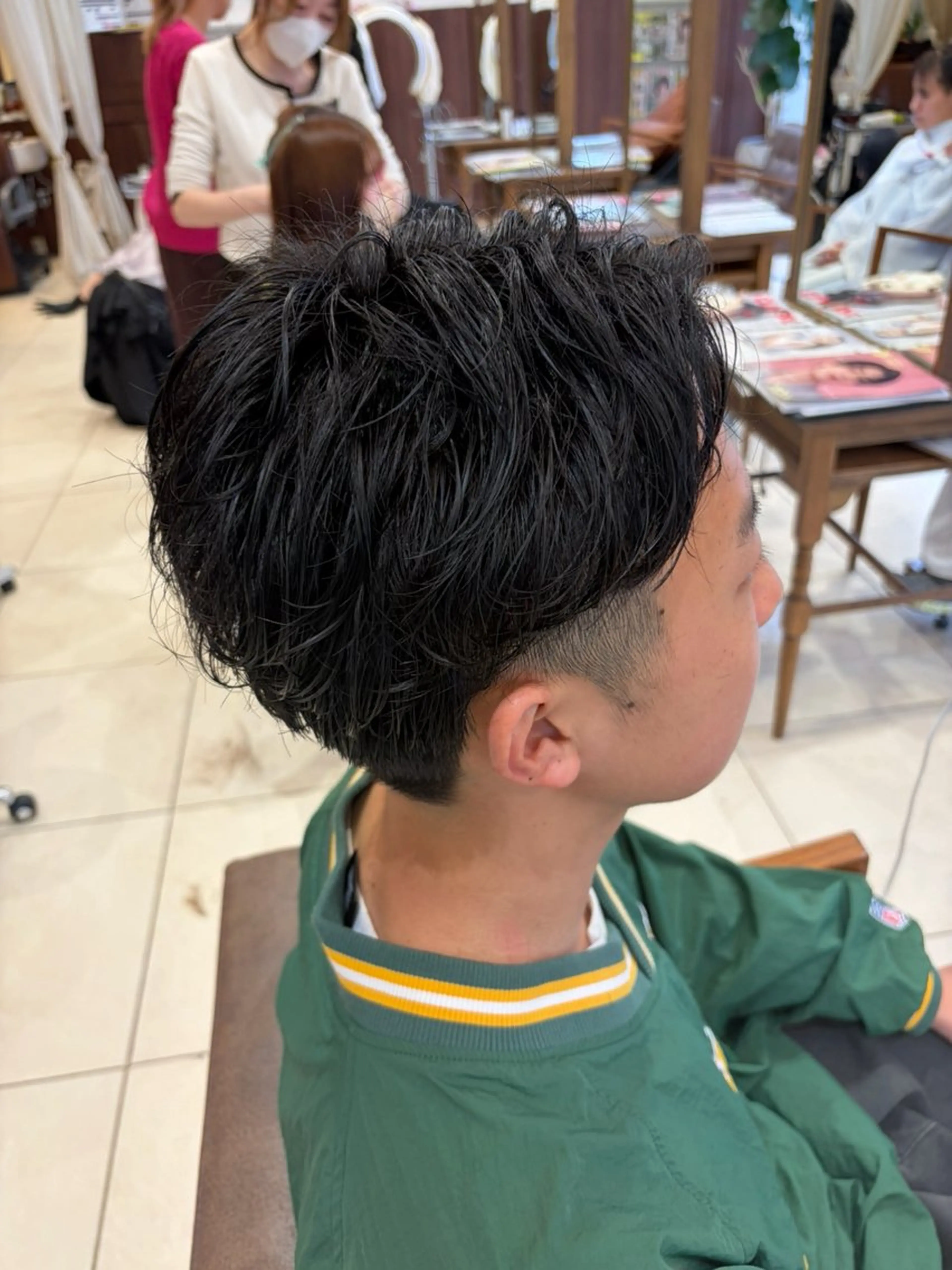 ショート パーマ メンズ メンズパーマ カット パーマ 竹内帆希/縮毛矯正 /デザインカラーのヘアスタイル