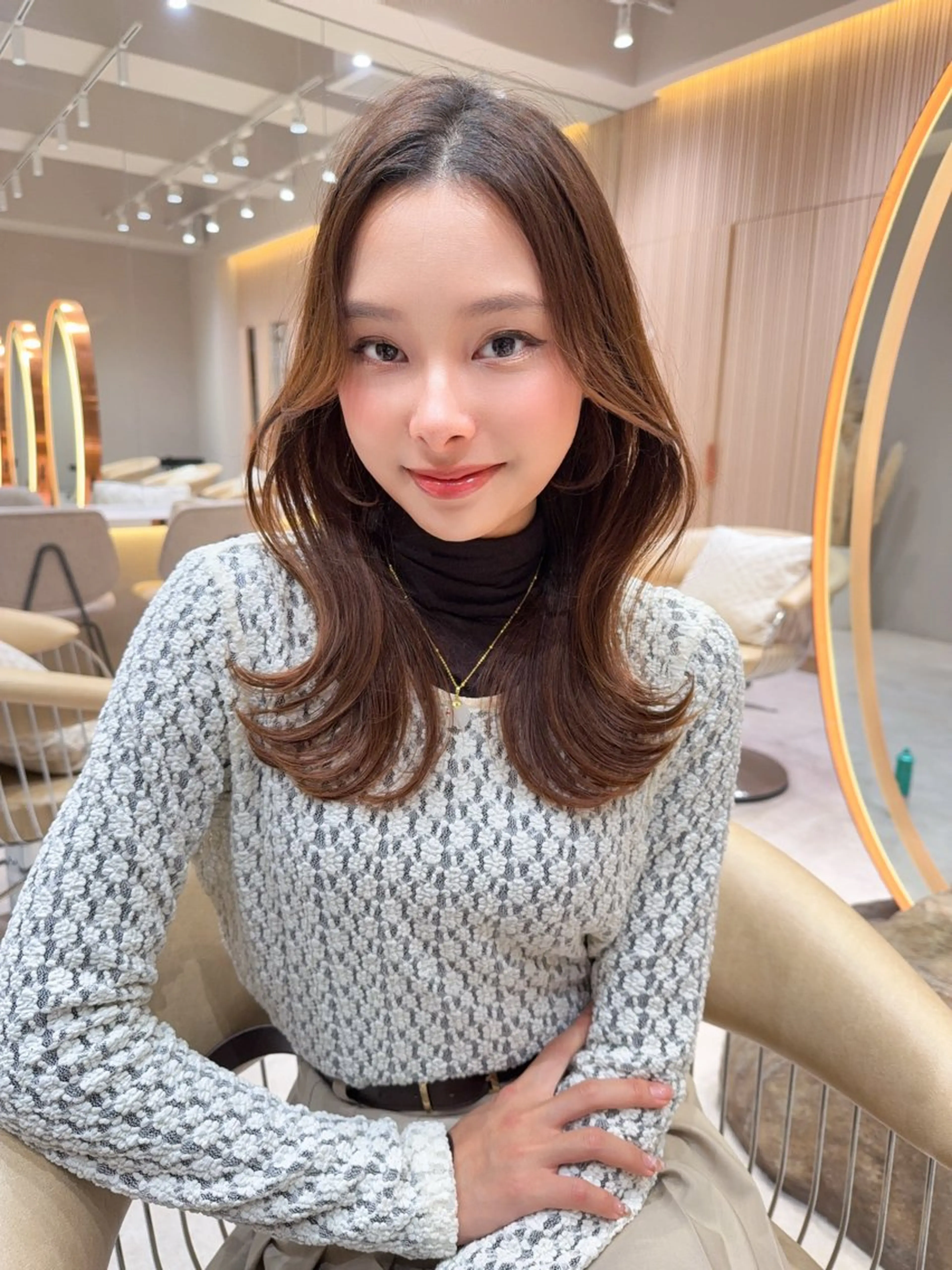 セミロング カラー カット ヘアカラー トリートメント レイヤー❣️縮毛矯 川村利幸のヘアスタイル