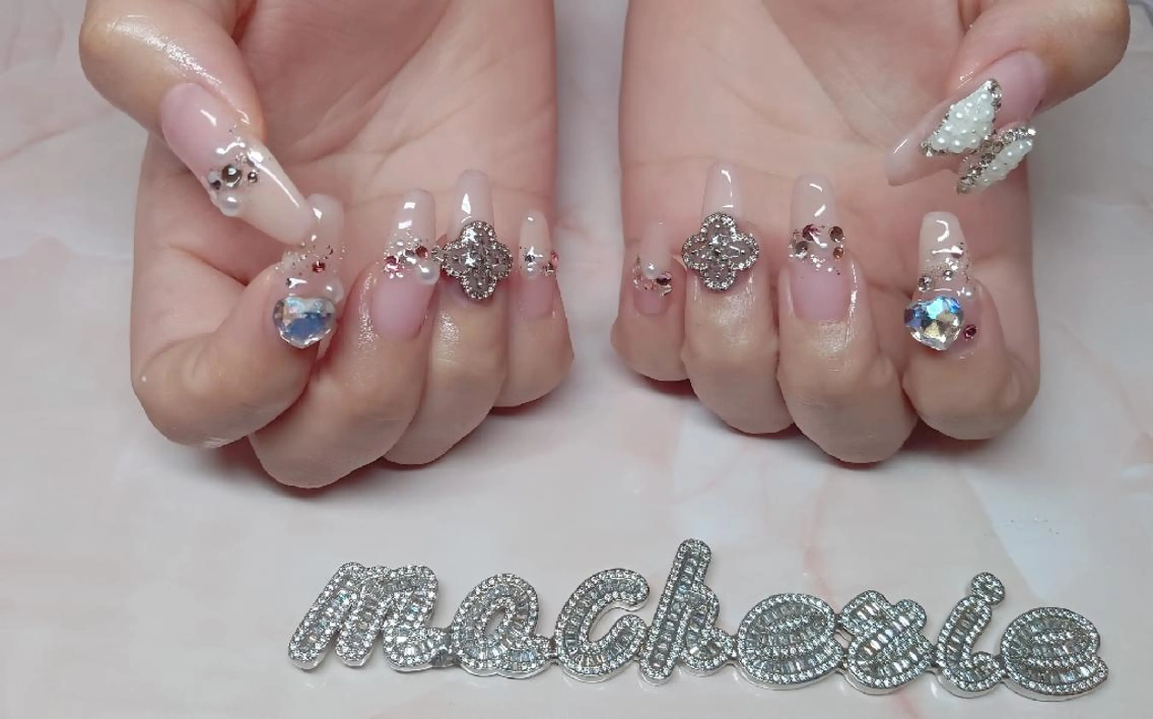 ネイル キラキラネイル ピンク ハンドネイル Nail Salon macherieのネイルデザイン