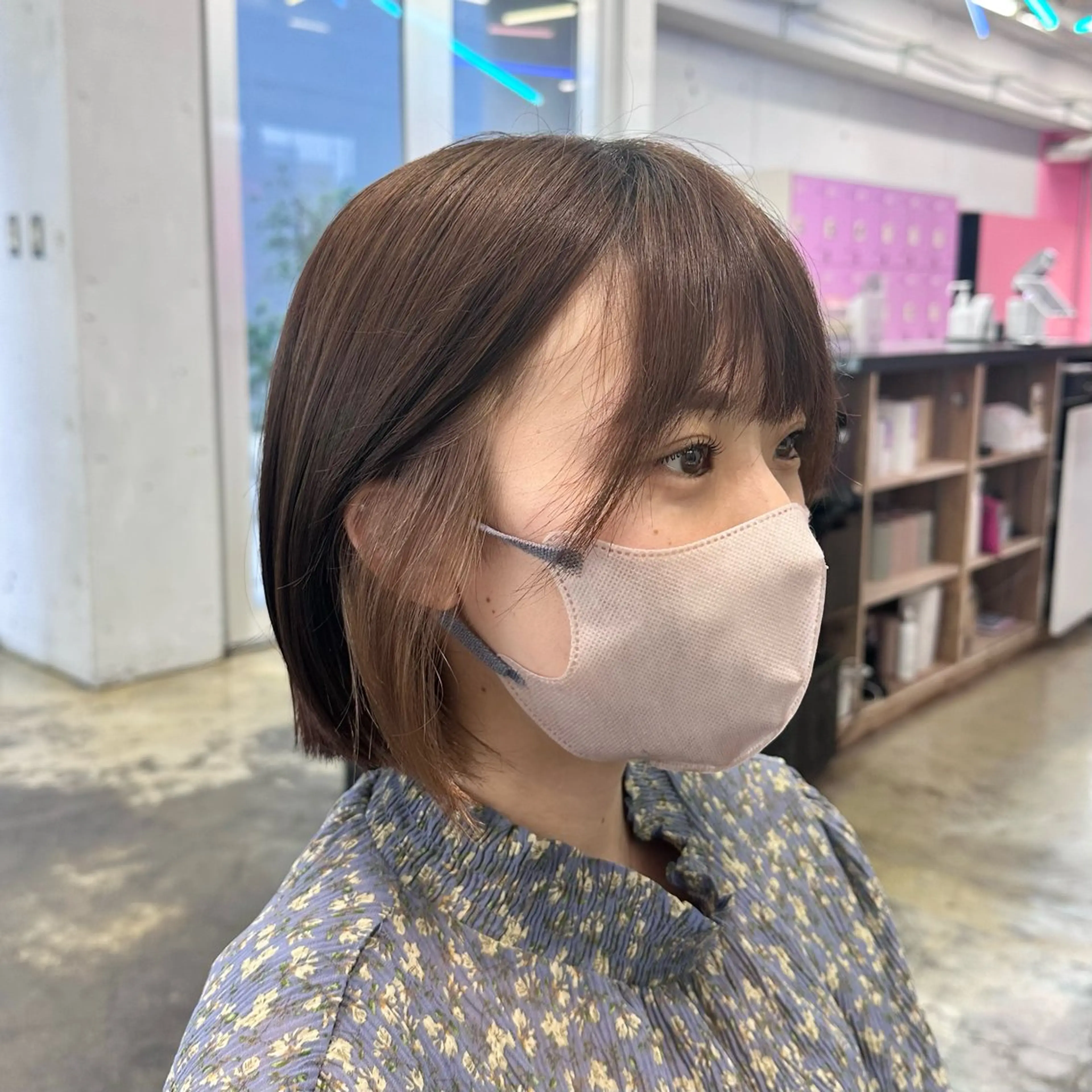 セミロング カラー ヘアアレンジ ベージュカラー イヤリングカラー 🎀モテ暖色× エクステ🎀あかりのヘアスタイル