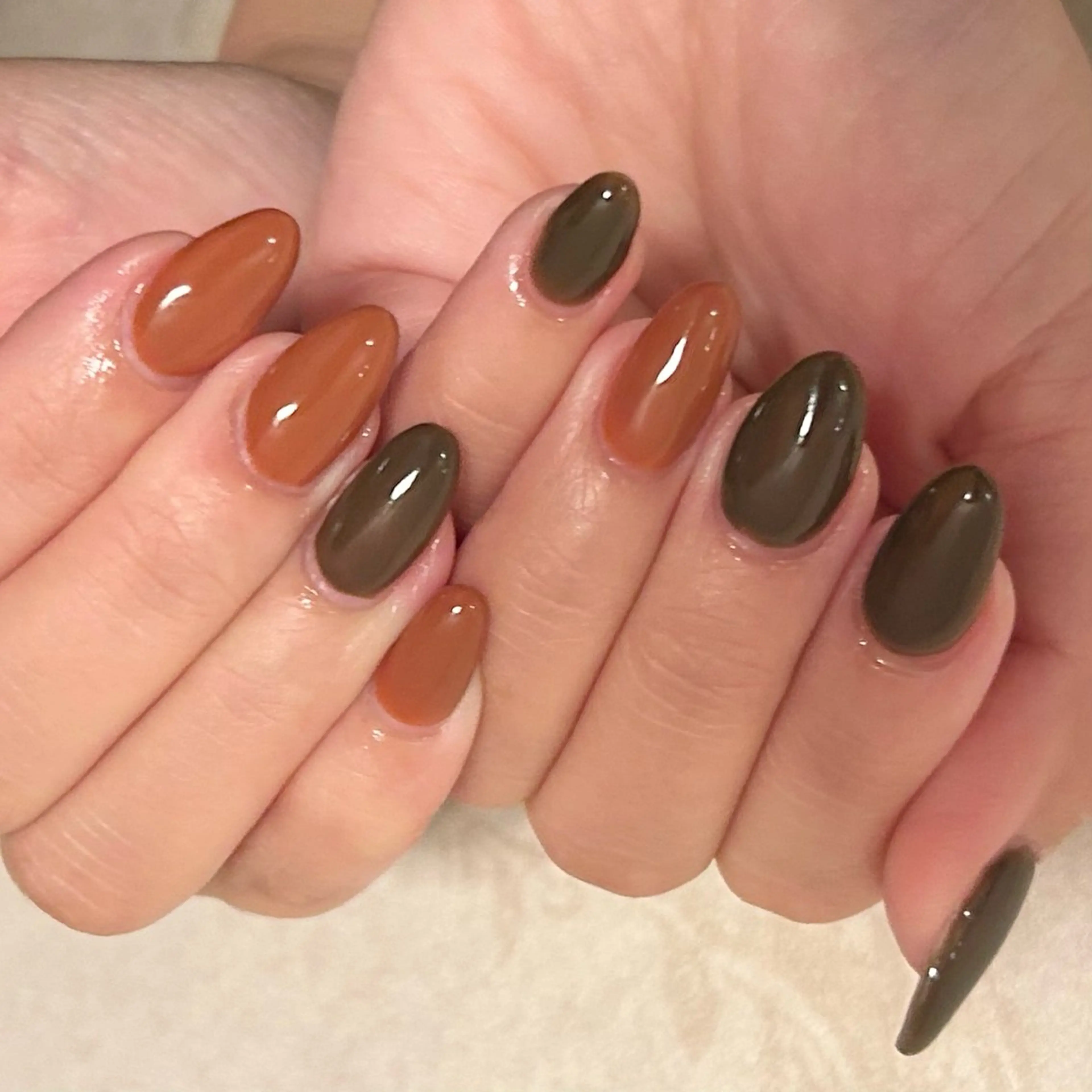 ネイル ブラウン ワンカラーネイル Lily nail所属・Lily nailのネイルデザイン