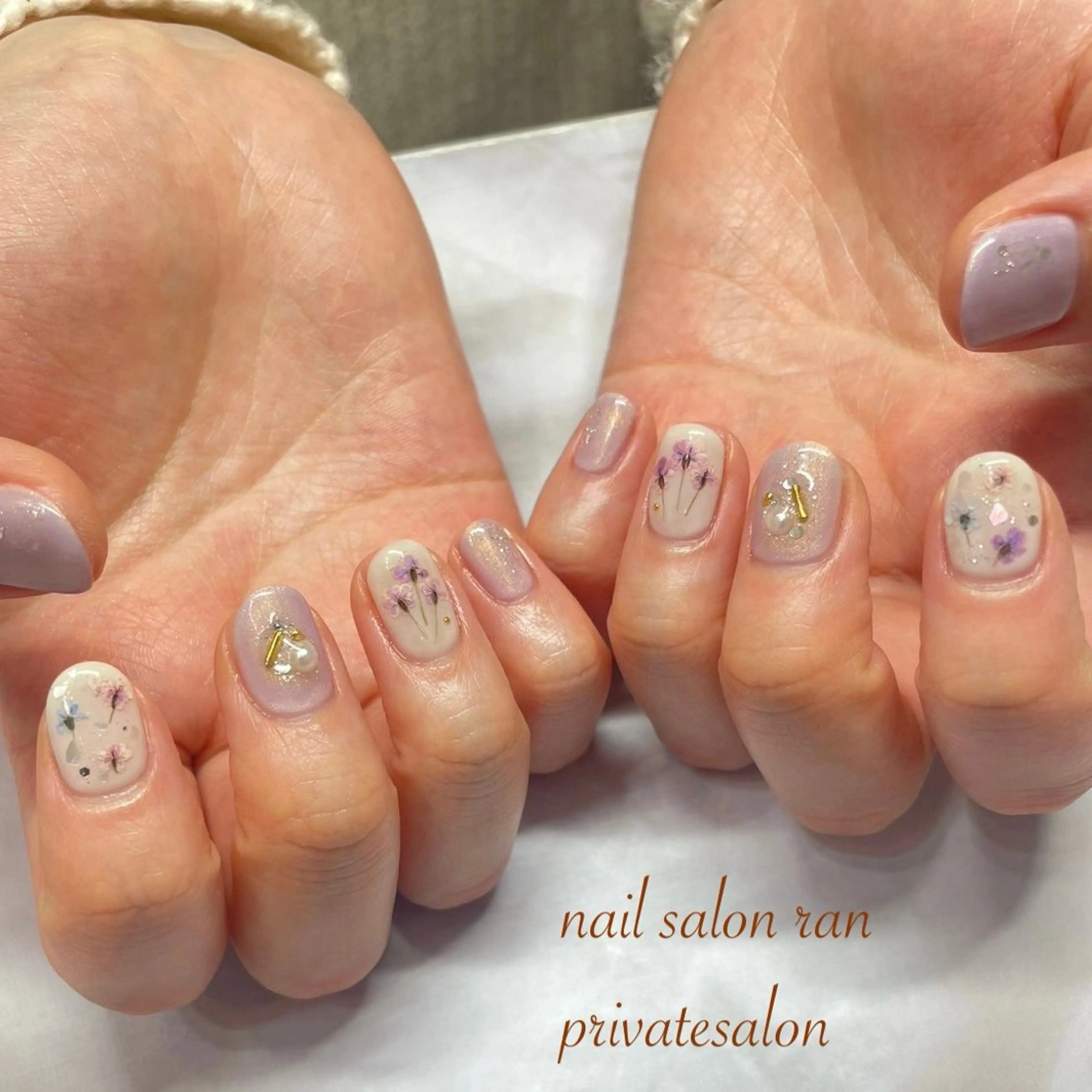 ネイル 春ネイル ハンドネイル ハンドケア nailsalon ranのネイルデザイン