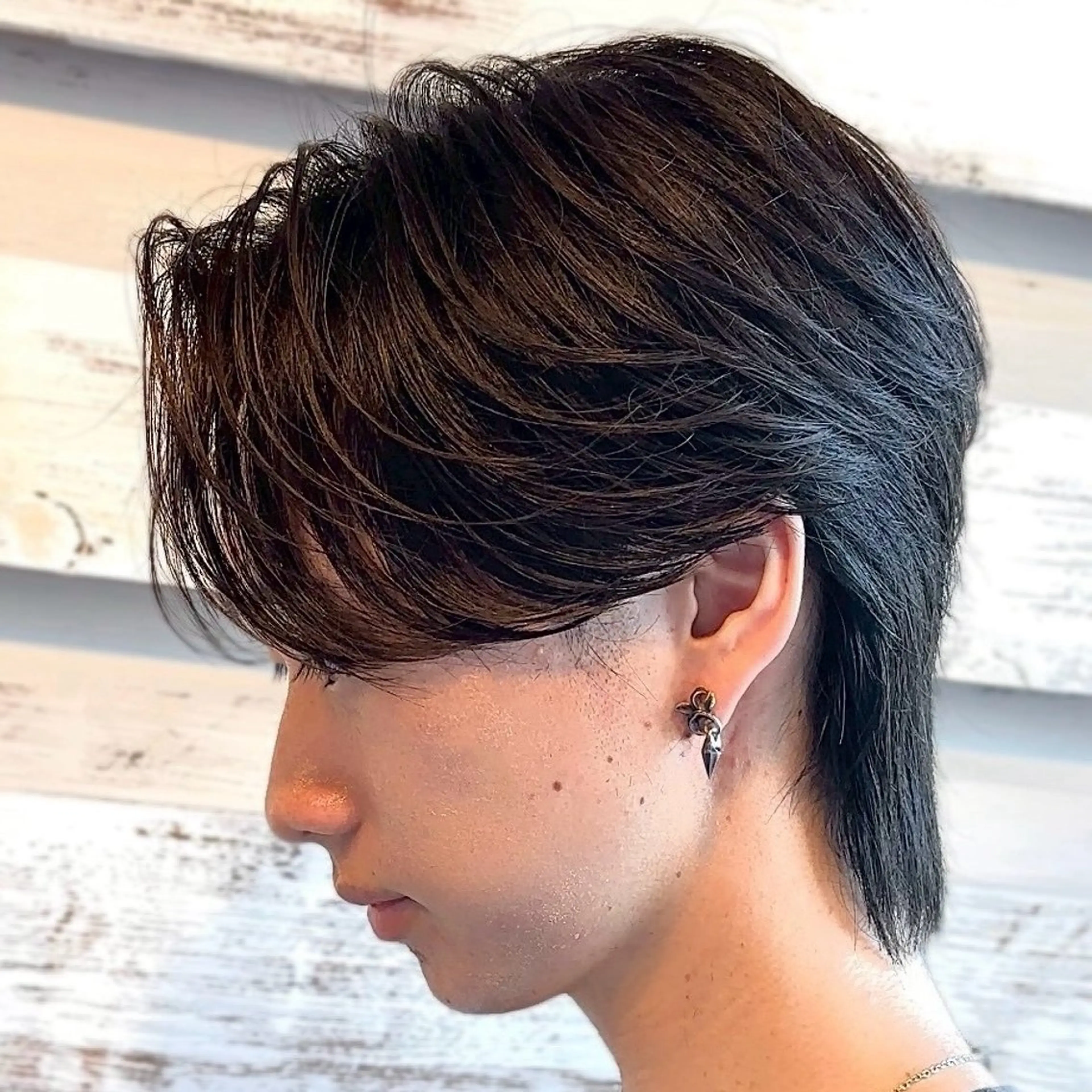 ショート メンズ メンズウルフカット ウルフカット カット 【GRANDEUR】 石橋亜嘉史のヘアスタイル