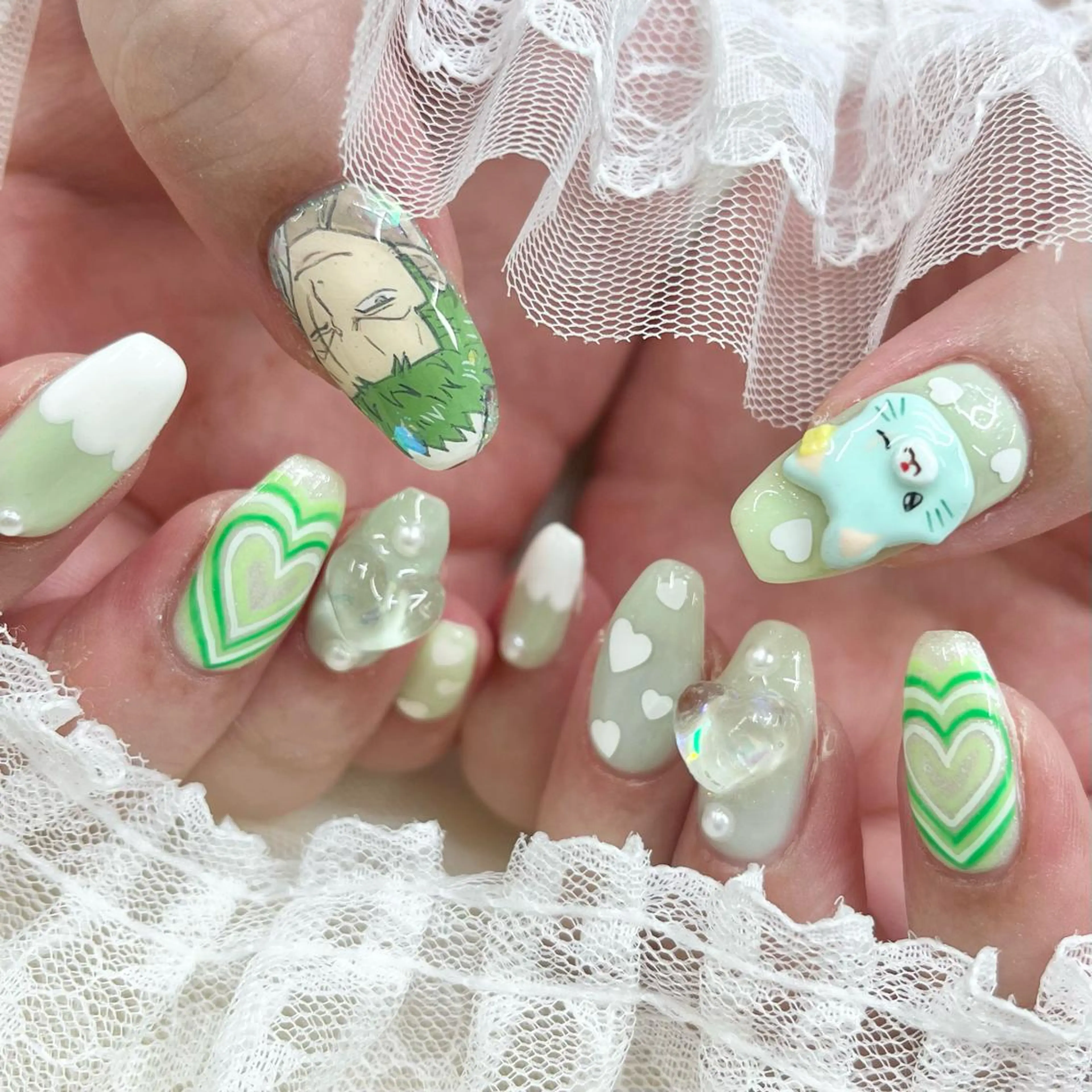 セミロング ネイル ハンドネイル 池袋痛ネイル Nok. 渡辺のネイルデザイン