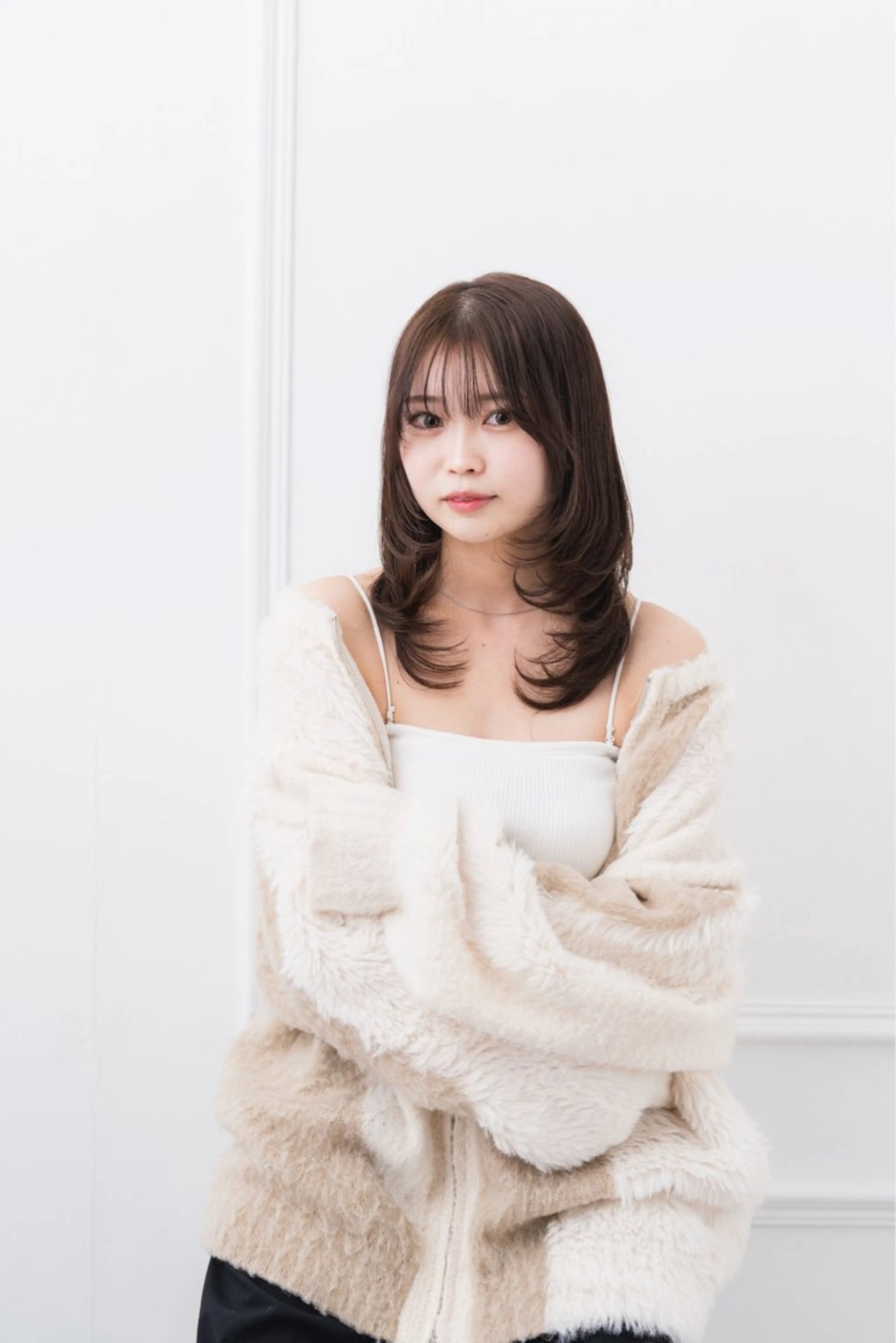 セミロング カラー 顔周りカット シースルーバング カット 二宮 光広/似合わせカットのヘアスタイル