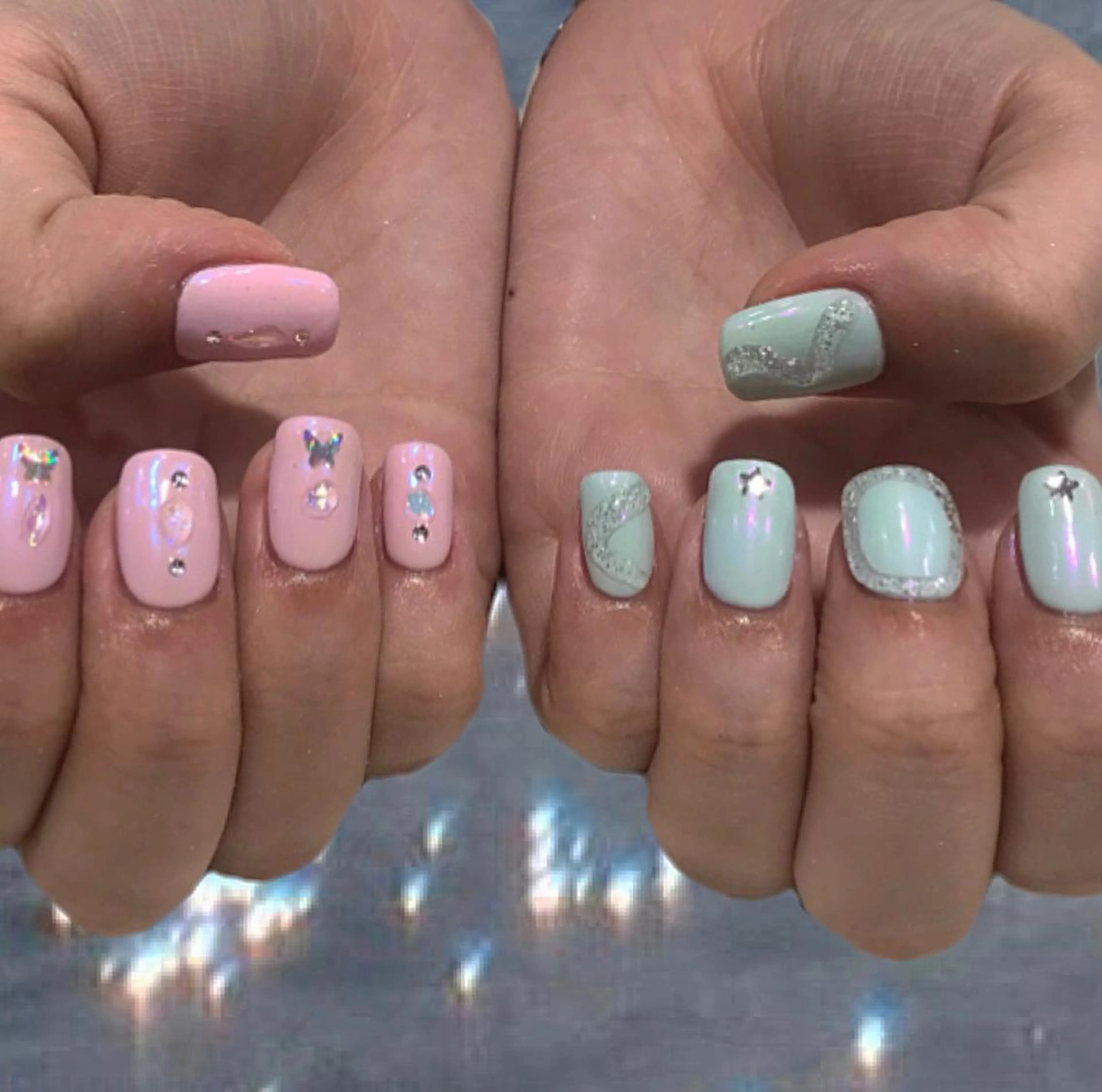 ネイル オーロラネイル nozomi 🌙のネイルデザイン