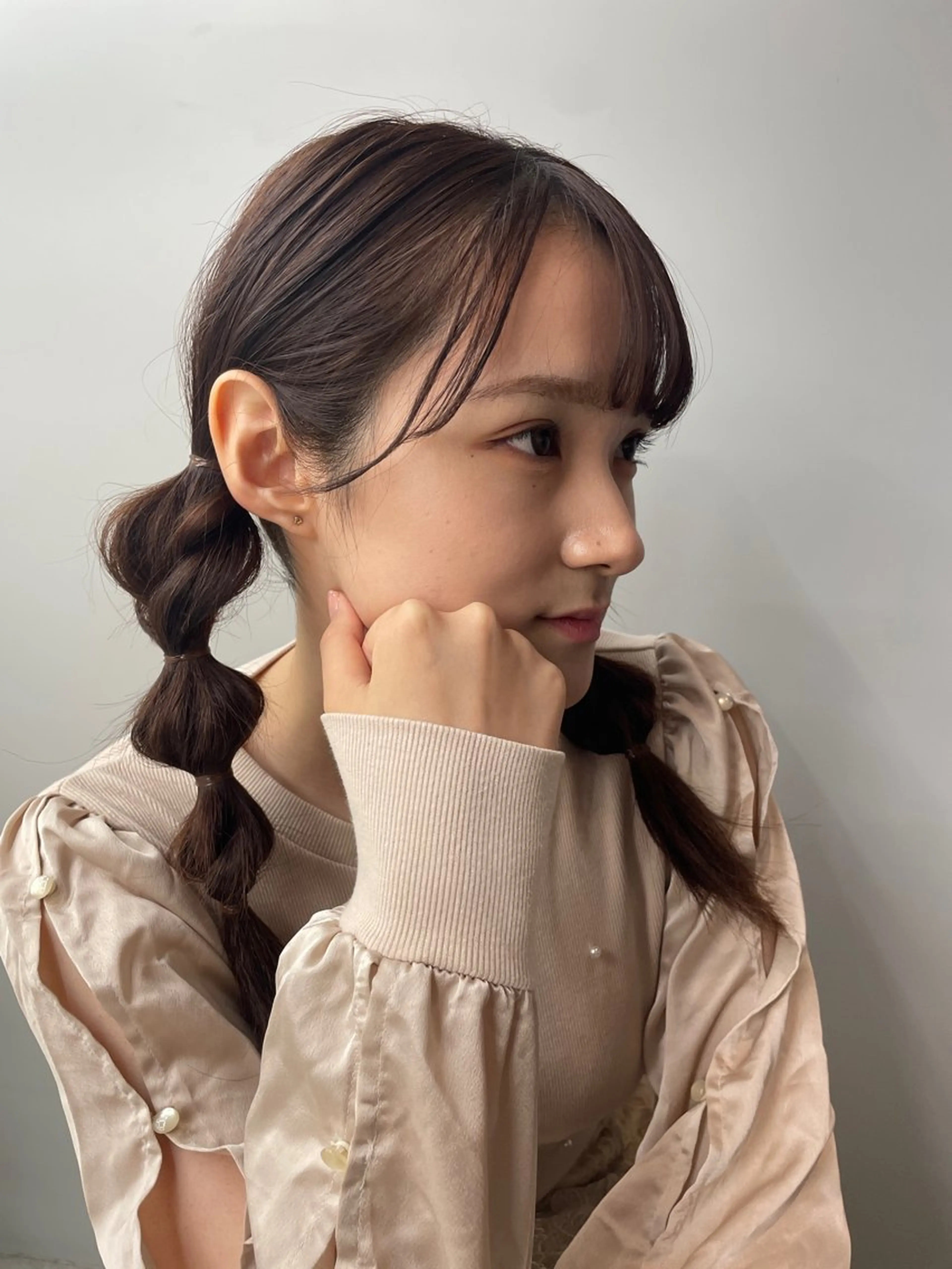 セミロング カラー ヘアアレンジ 韓国ヘア/レイヤー Londエレンのヘアスタイル