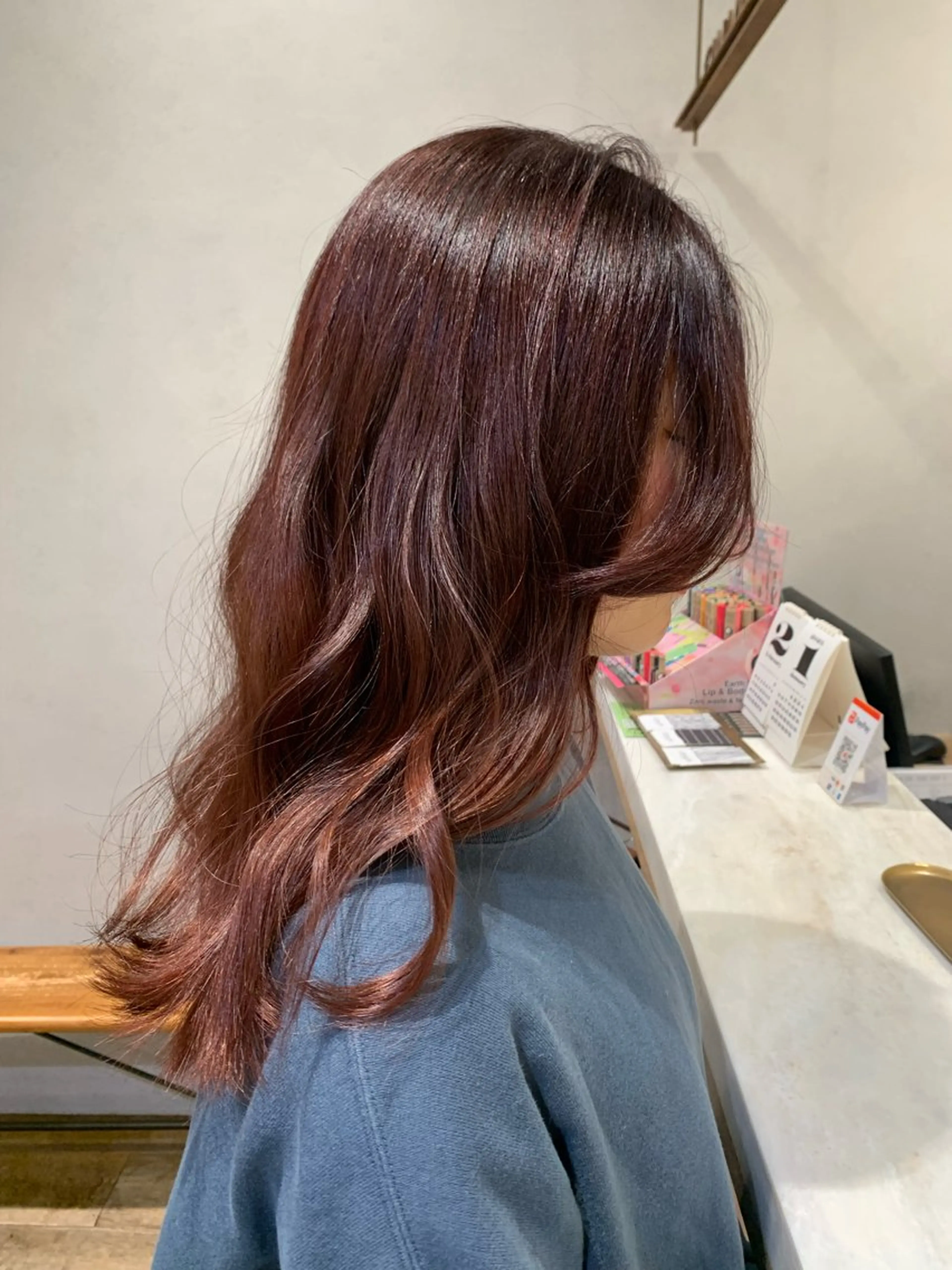ロング カラー オレンジ 齋藤 小羽のヘアスタイル