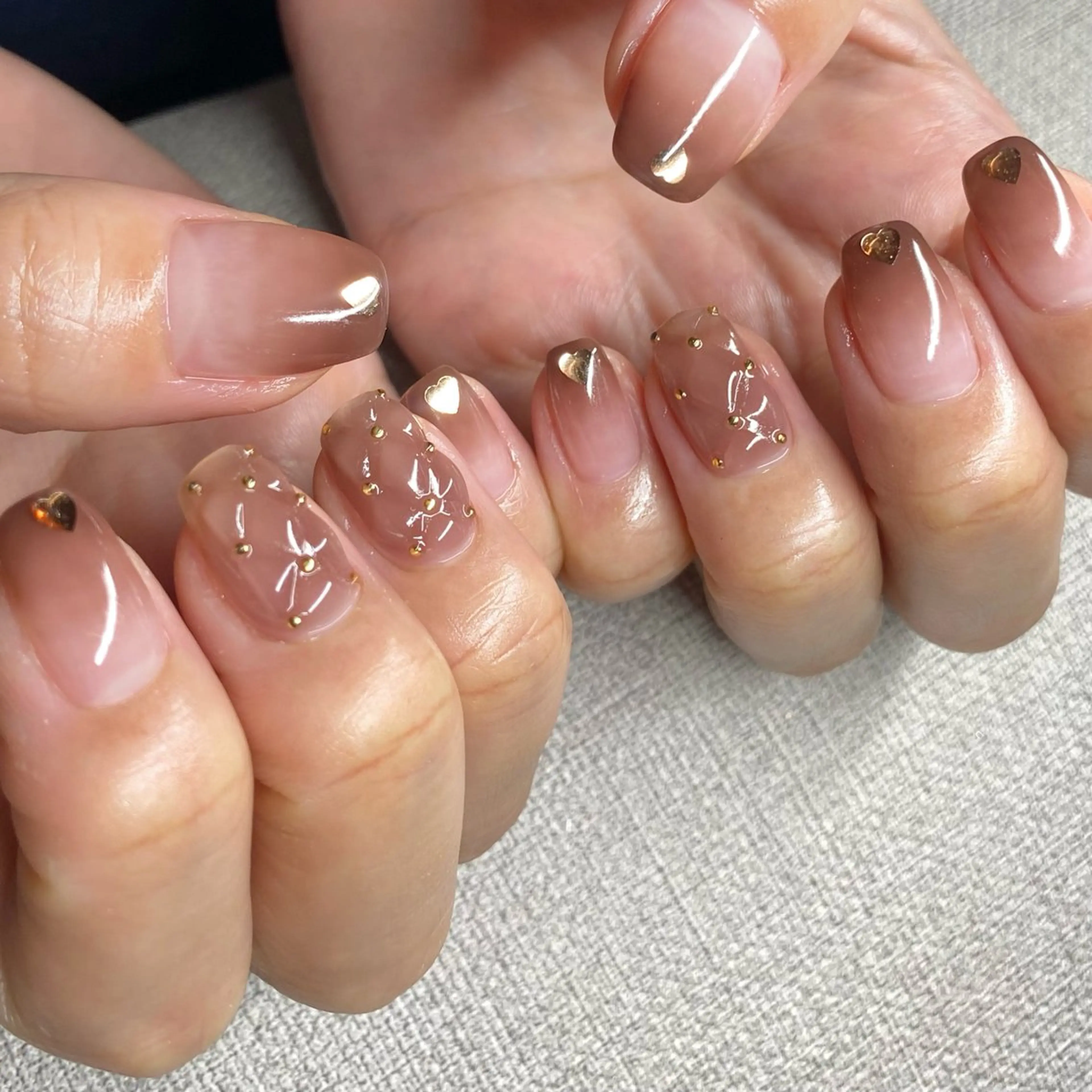 ネイル アートネイル ニュアンスネイル 冬ネイル ハンドネイル 山田 貴子のネイルデザイン