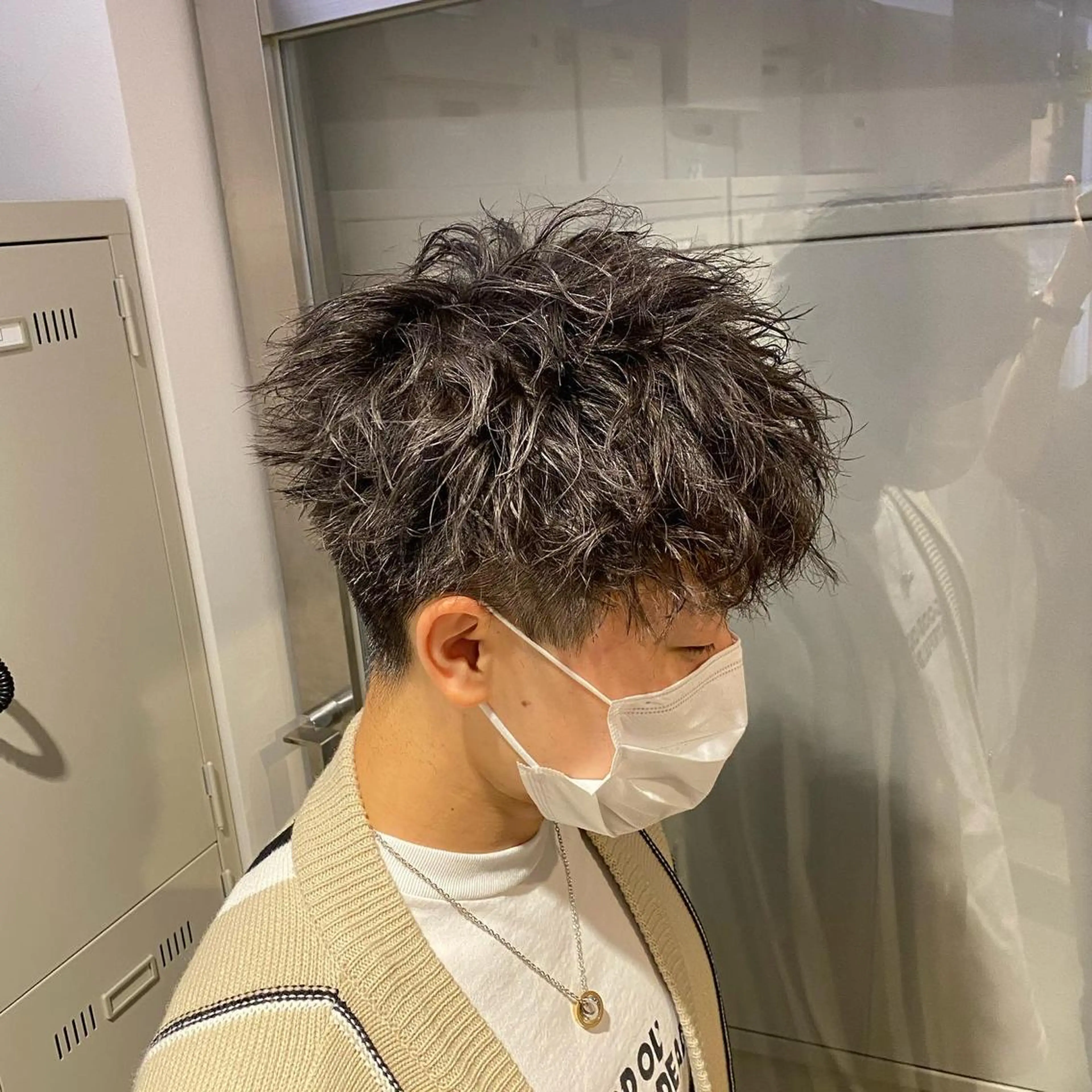 セミロング パーマ ヘアアレンジ メンズ メンズ特化 水口湧太のヘアスタイル