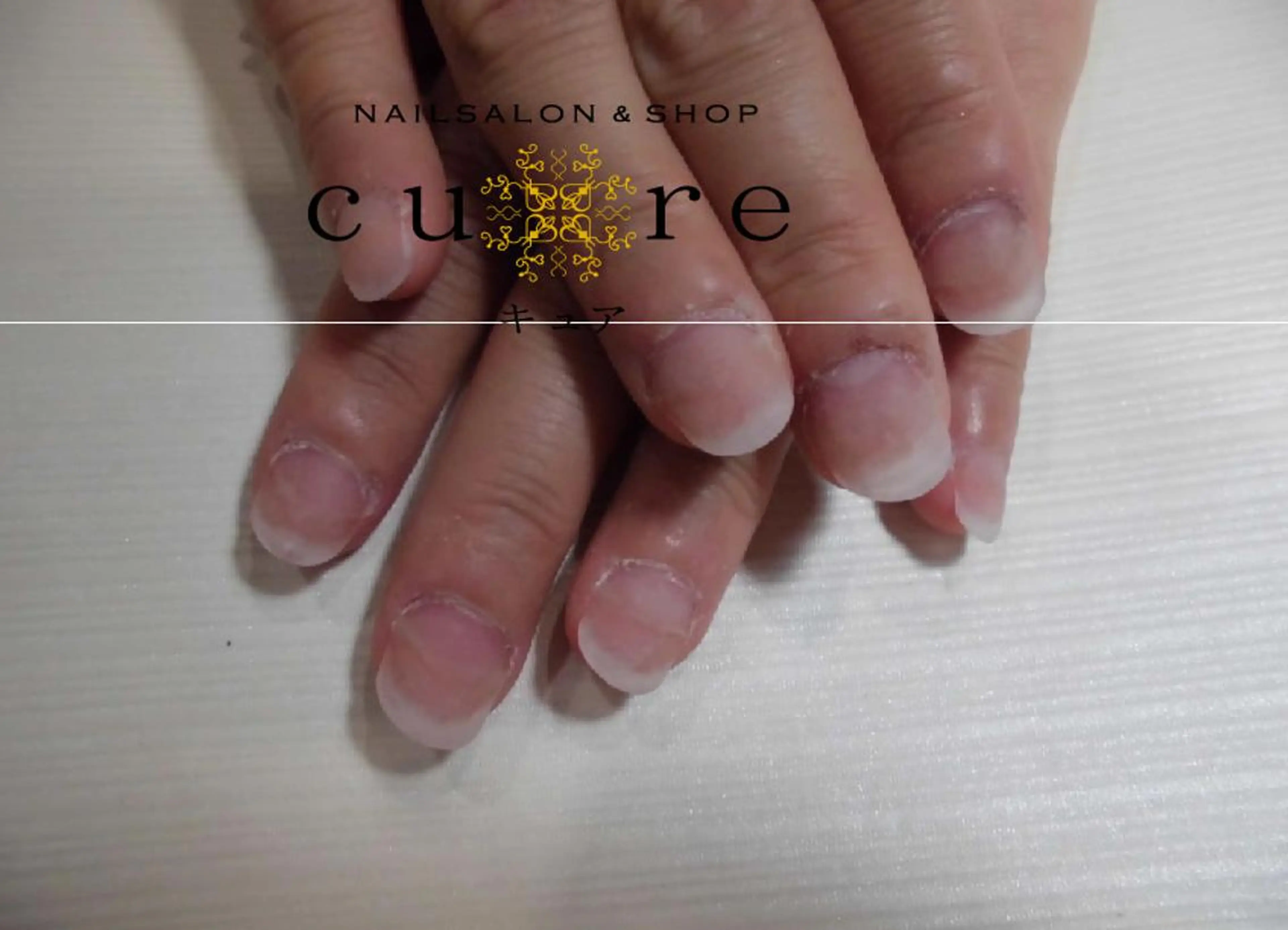 ショート ネイル 長さ出し ネイルサロン Cureのネイルデザイン