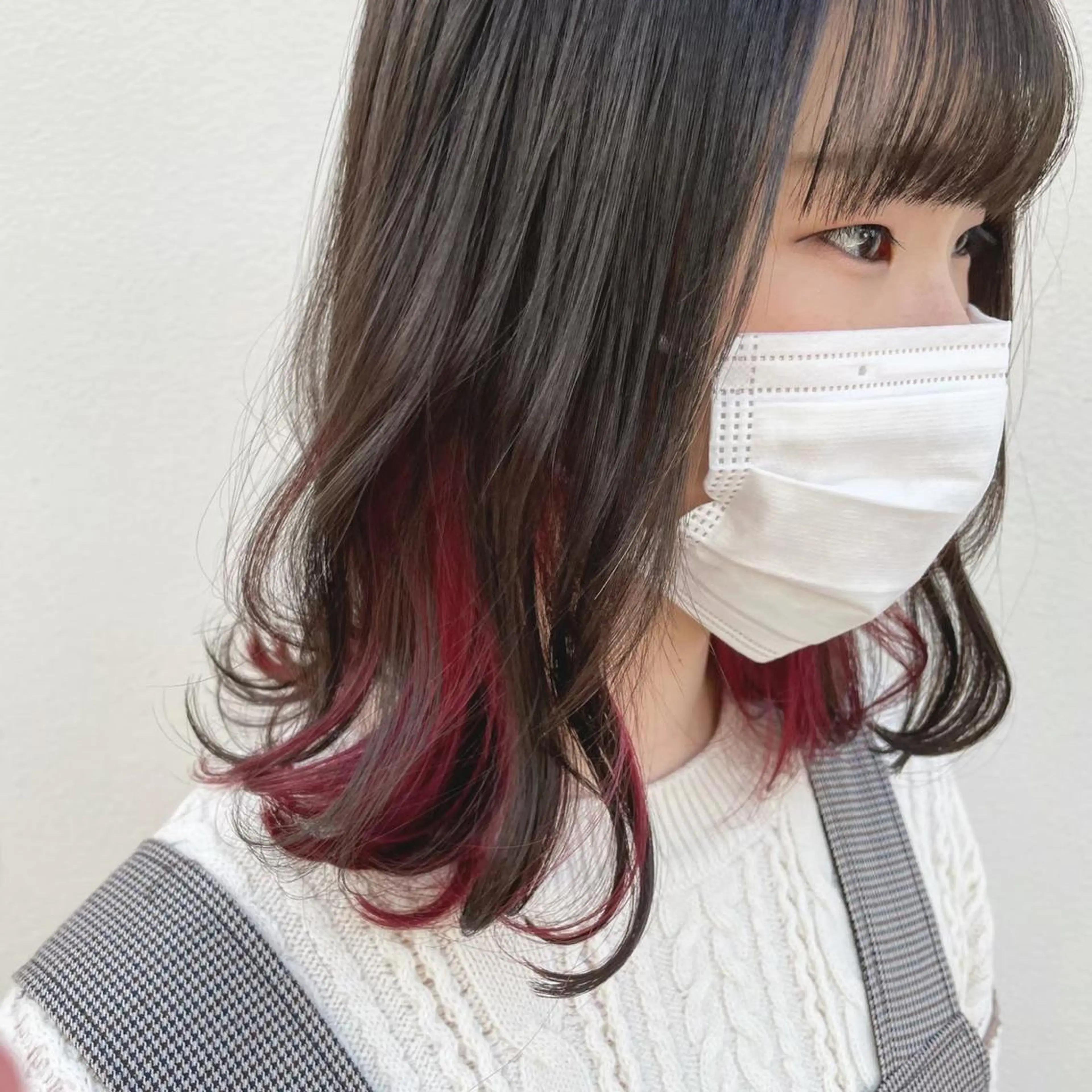 ミディアム カラー ヘアカラー トリートメント ヘアセット ♱地雷カラー♱ウルフ ♱ 藍衣 ♱のヘアスタイル