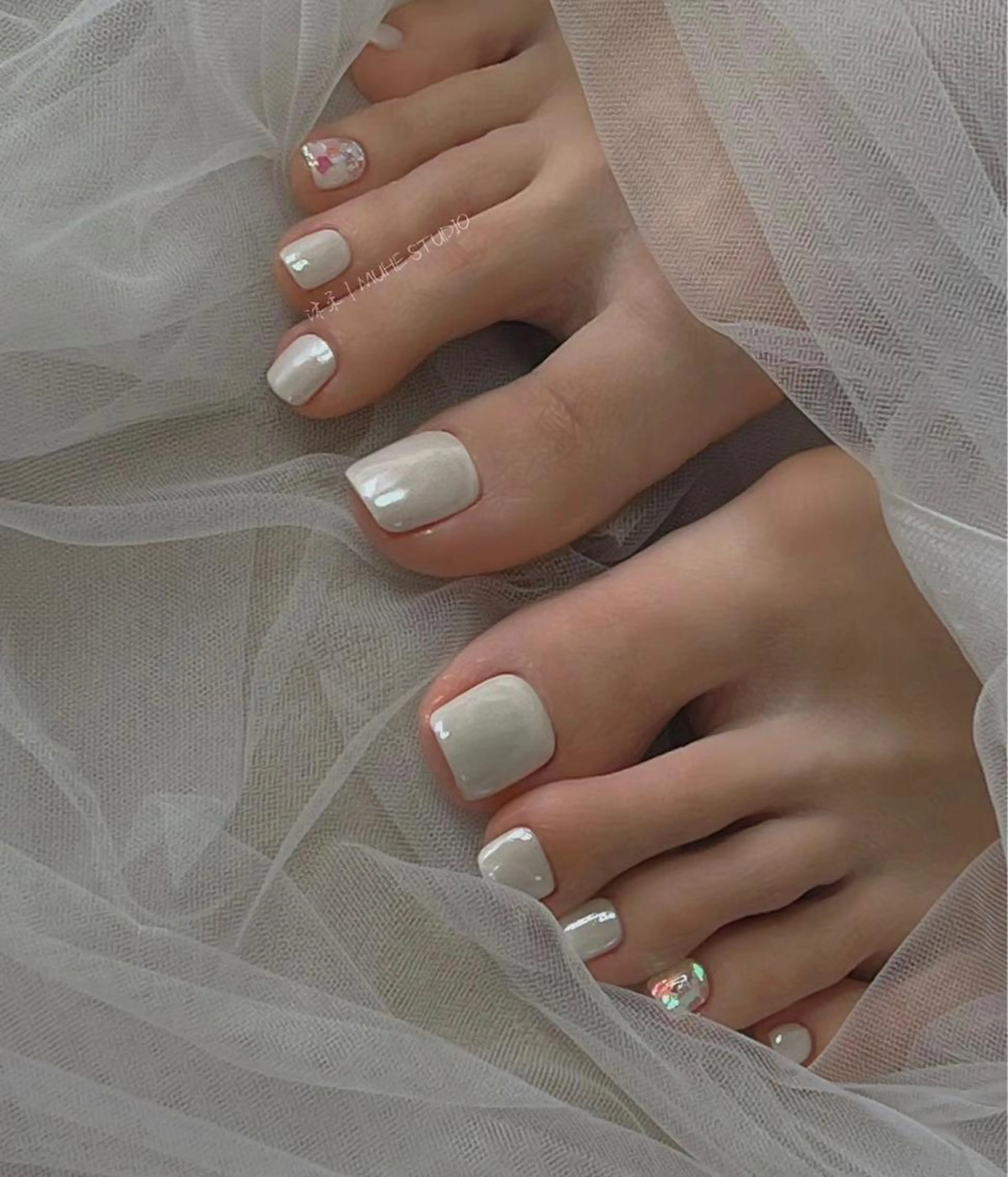 【フット】 🫧ワンカラーミラー🧚‍♀️オーロラ(ベース色あり)の写真