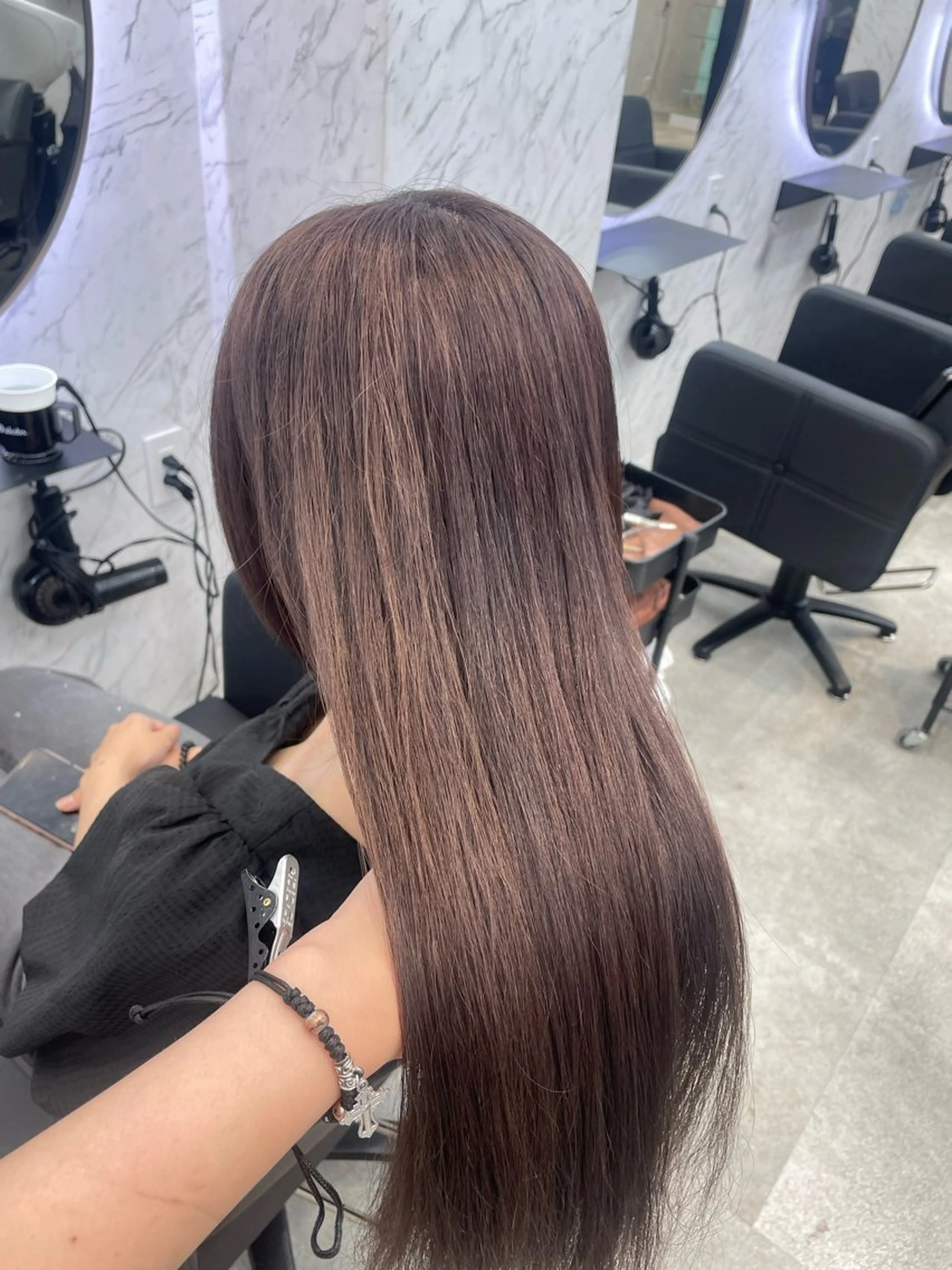 ロング カラー ブラウンカラー ラベンダーカラー hair salon dot. mooda 韓国風サロン 町田店所属・韓国風ヘア🎀🩶 /♡𝓝𝓸𝓪♡のヘアスタイル